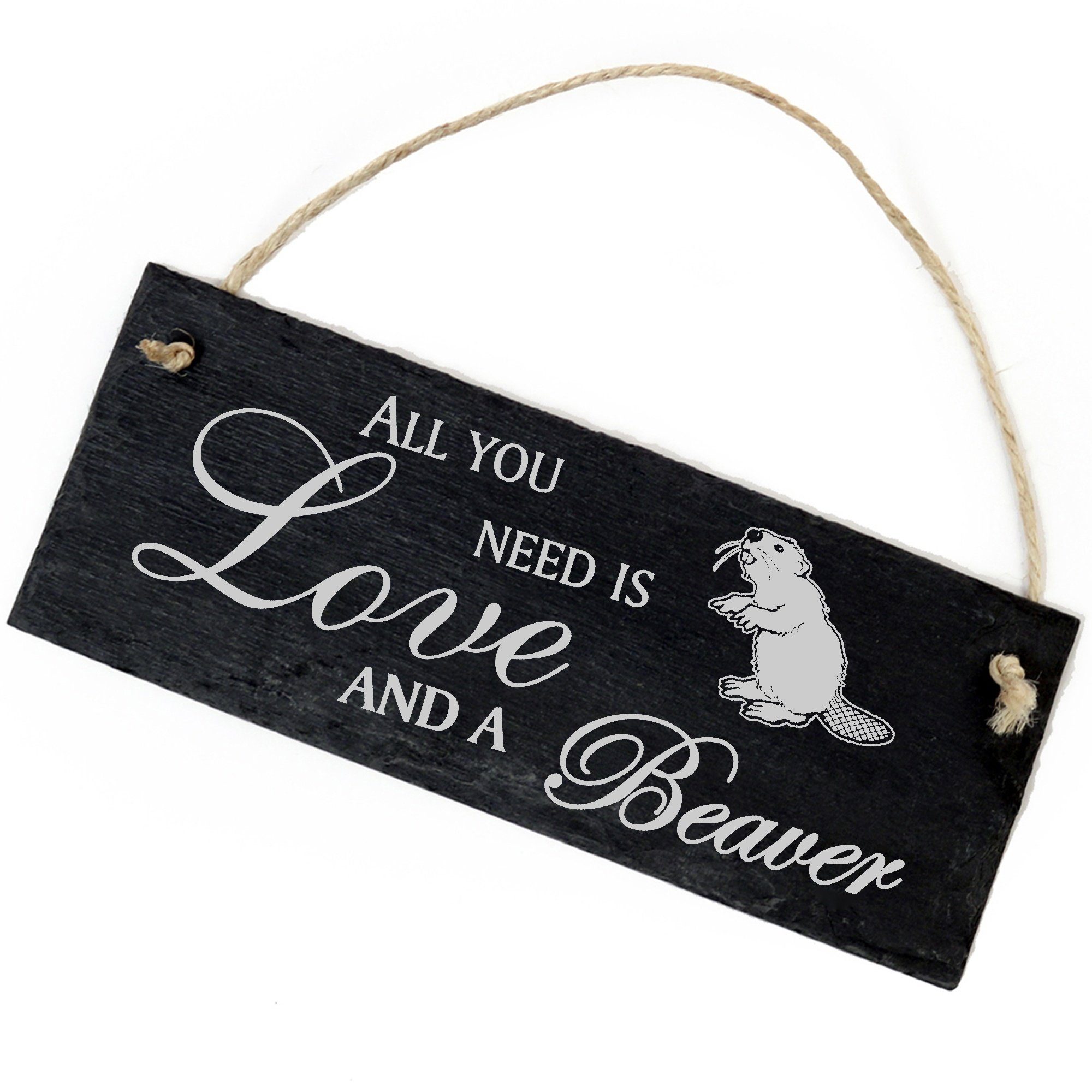 Dekolando Hängedekoration Biber 22x8cm All you need is Love and a Beaver