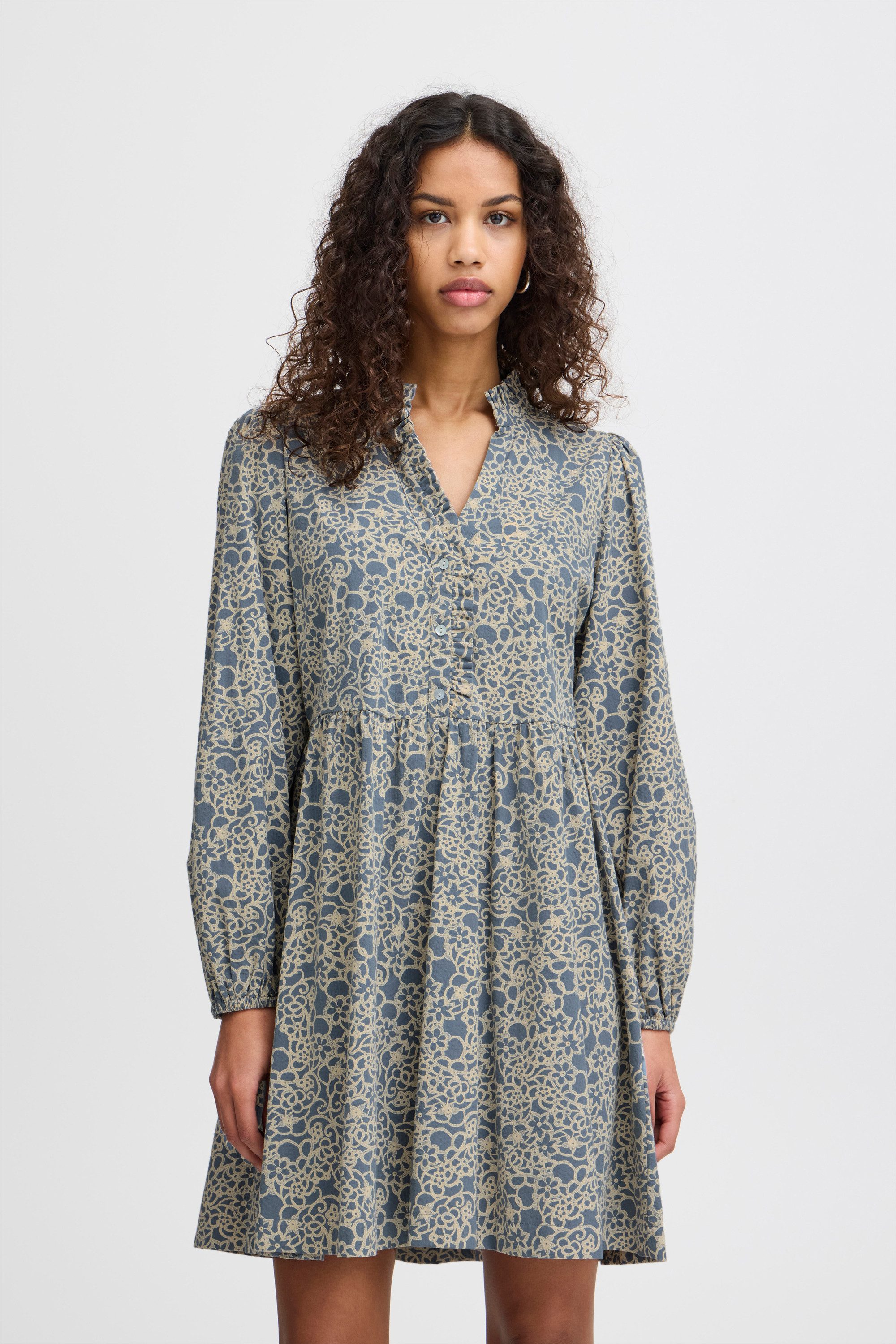 Ichi Blusenkleid Midikleid