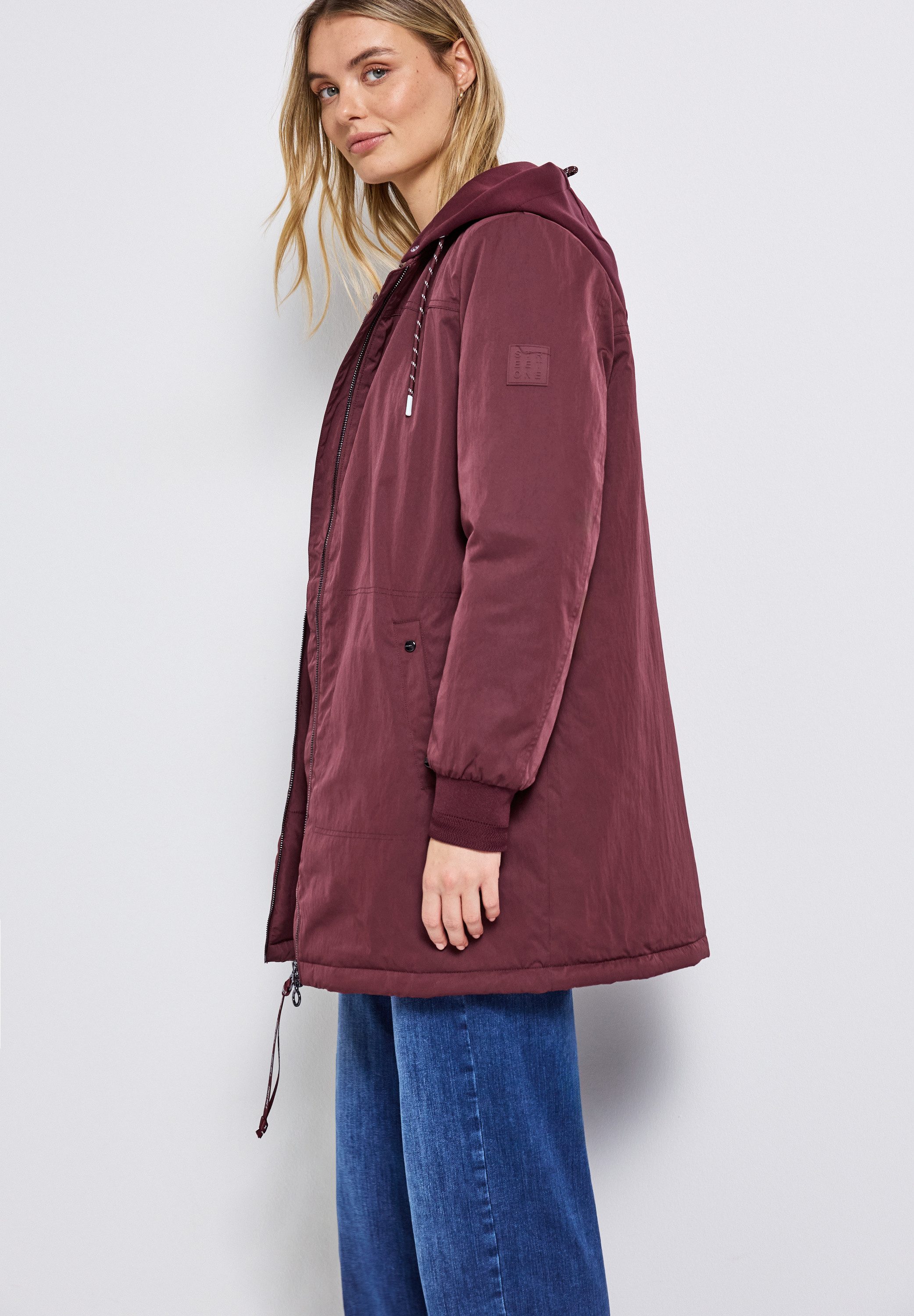 STREET ONE Blouson lang, mit abnehmbarer Kapuze mit Tunnelzug günstig online kaufen