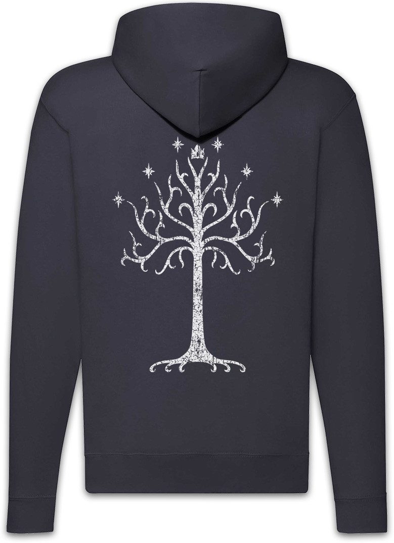 Urban Backwoods Sweatjacke White Tree Zipper Hoodie Lord of Herr der Mordor Gondor Frodo the (1-tlg) Rings Ringe Buch Sauron
