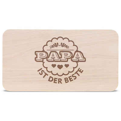 GRAVURZEILE Schneidebrett Frühstücksbrettchen Brettchen mit Gravur - Papa ist der Beste, Holz, (Kein Set), Geschenk für Papa zum Vatertag Geburtstag