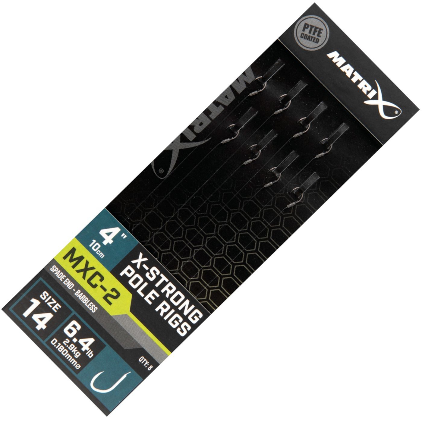 Feederhaken Fox Matrix MXC-2 Barbless X-Strong Pole Rigs 10cm - 8 Stipphaken