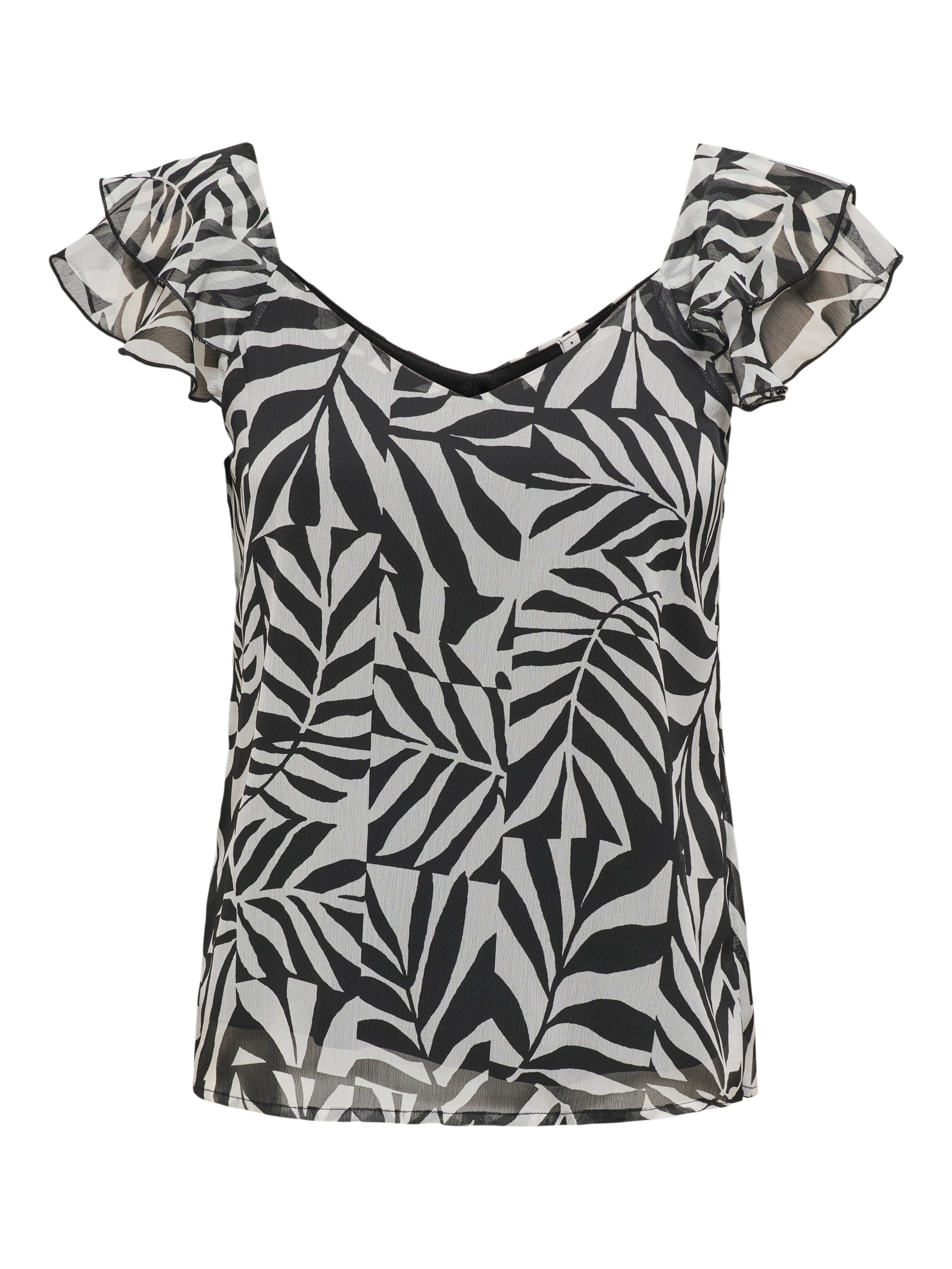 Blusenshirt ONLASTA LIFE CAPSLEEVE V-NECK TOP PTM
