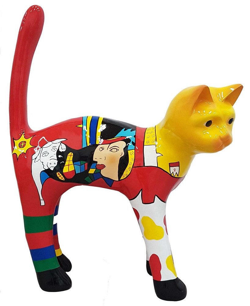 JVmoebel Skulptur Moderne Katzenfigur aus hochwertigem Material in abstraktem Design (Skulptur A739-110 cm), Made in Europa