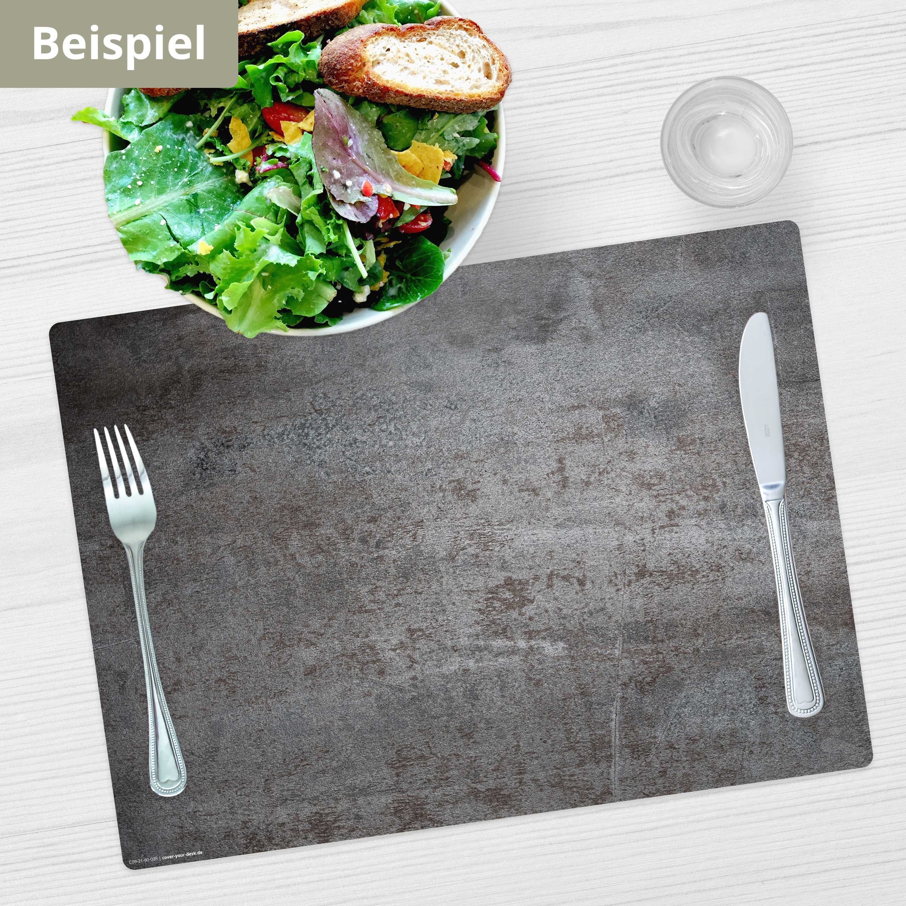 Tischsetmacher Platzset Tischset, Platzset abwaschbar - Stahlplatte Metalloptik, (aus erstklassigem Vinyl, 4-St., 44 x 32 cm / metalloptik), Tischdeko Made in Germany
