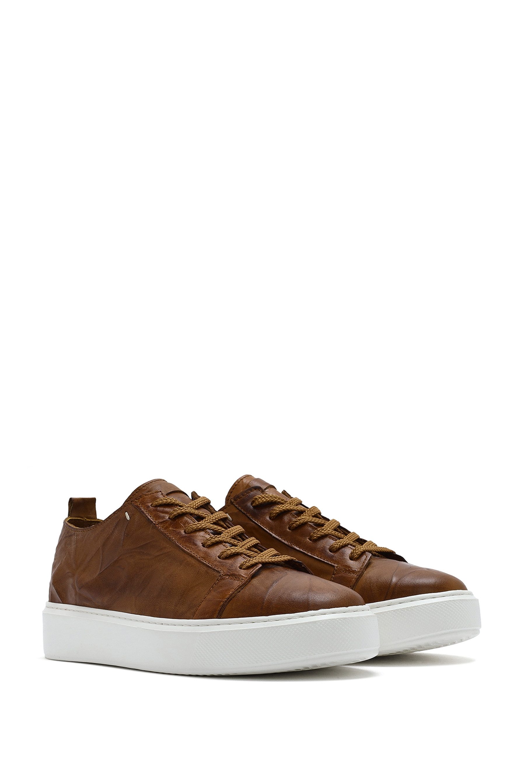 Derimod Leder Sneaker Sneaker Echtes Leder, EVA-Sohle, Schnürverschluss, Bequeme Passform