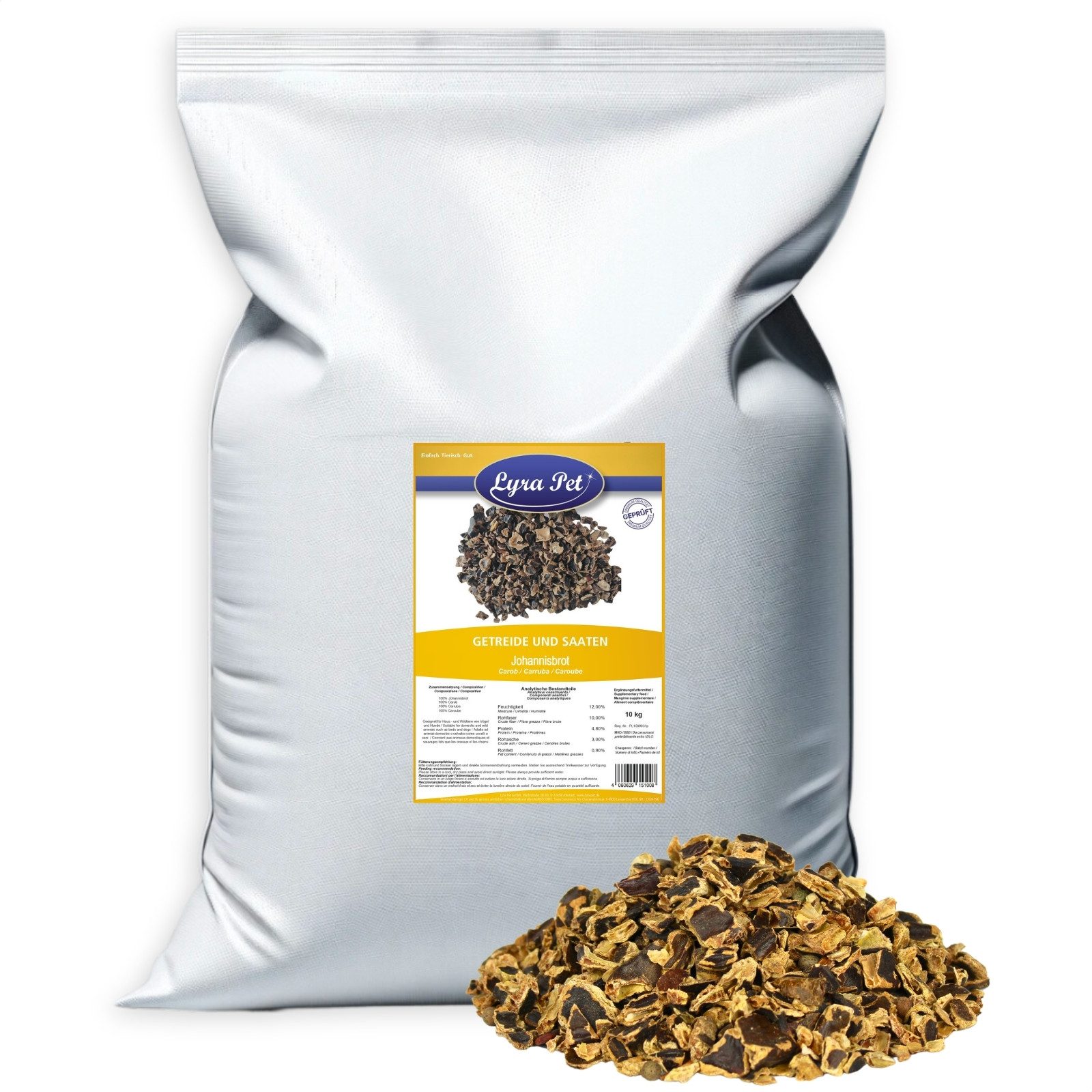 Lyra Pet 10 kg Lyra Pet® Johannisbrot Vogelfutter, für: Nager, Haus- und Nutztier, Wildvogel