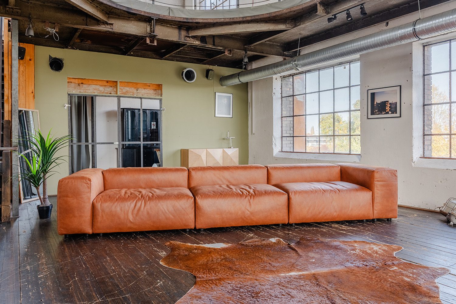 KAWOLA Sofa MIA Modulsofa Lederfaserstoff 8-tlg. – moderne Couch – flexibel, Edle Lederoptik, pflegeleicht & individuell kombinierbar