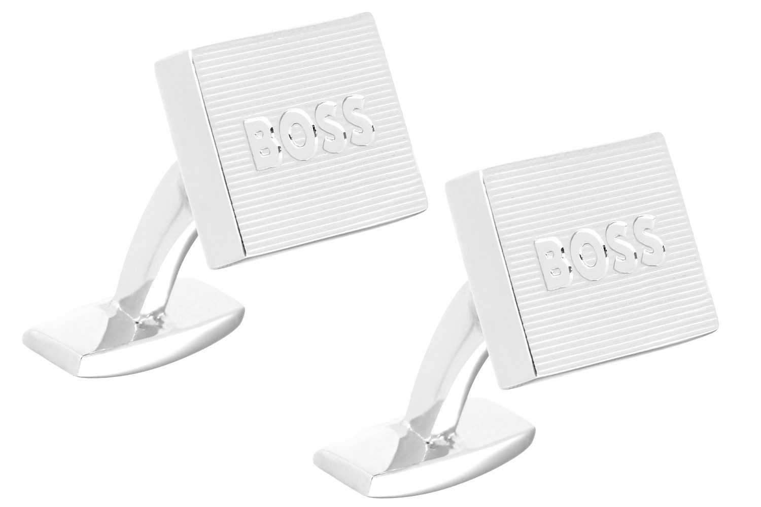 BOSS Manschettenknöpfe Silberfarben B-Multilines-Cuf