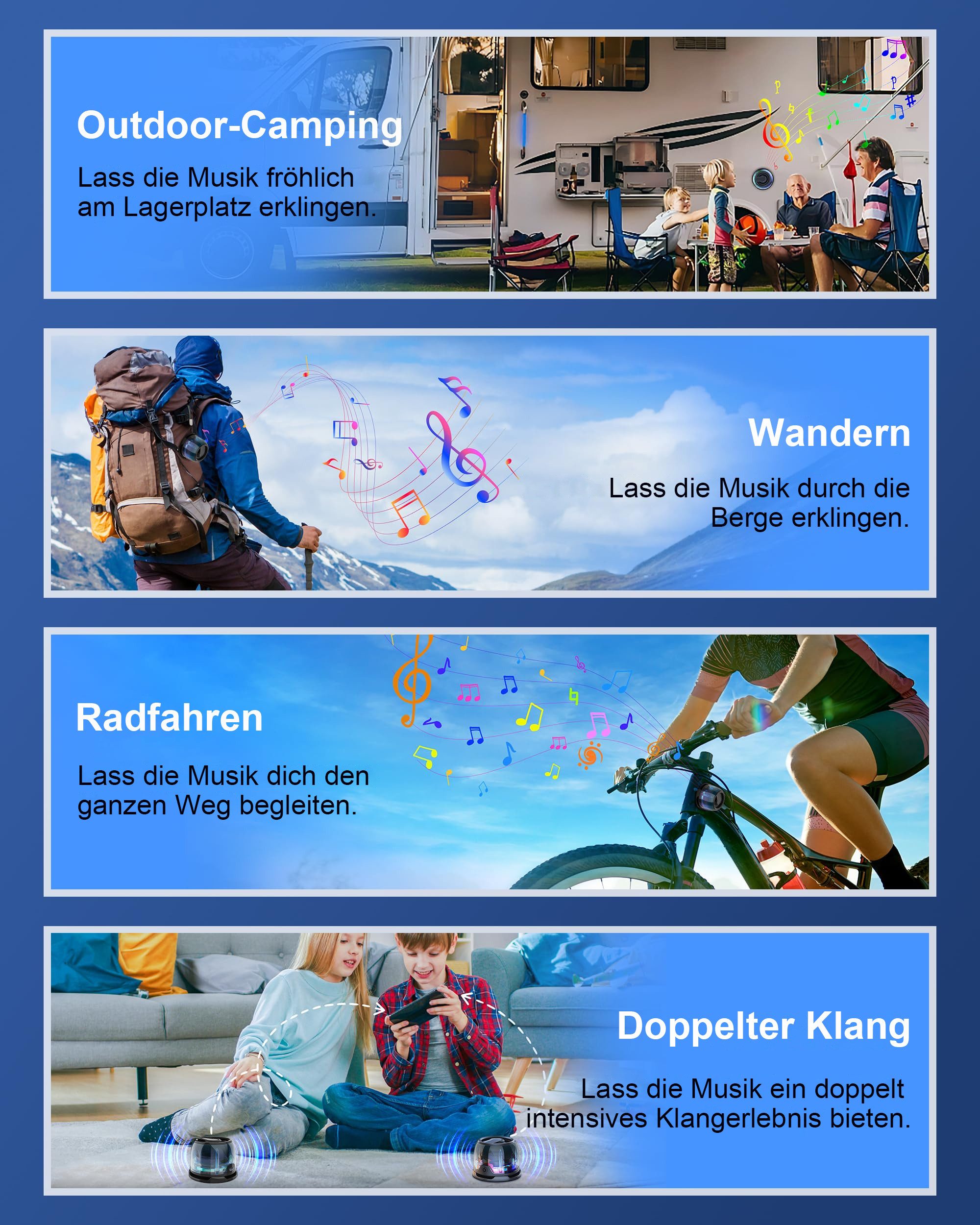 FOSMET 2025 Tragbarer Magnetischer Bluetooth Lautsprecher, IPX4 & 6h Laufzeit Bluetooth-Lautsprecher (Bluetooth Speaker mit 3D-Sound und Magnetfuß, Unterstützt TWS-Kopplung)