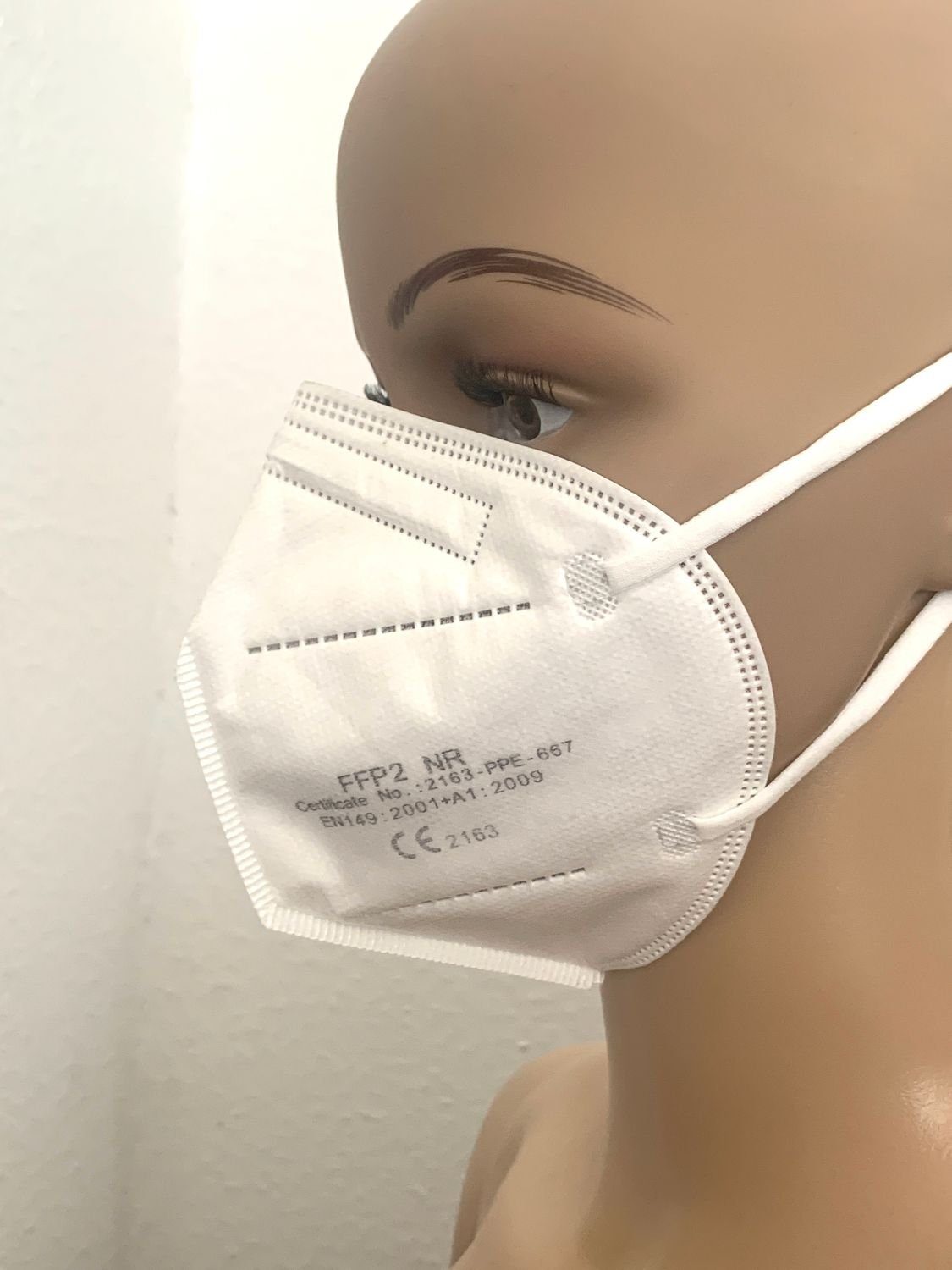 Verkleidungsmaske 1x FFP2 NR Mundschutz weiß Feinstaubmaske CE2163