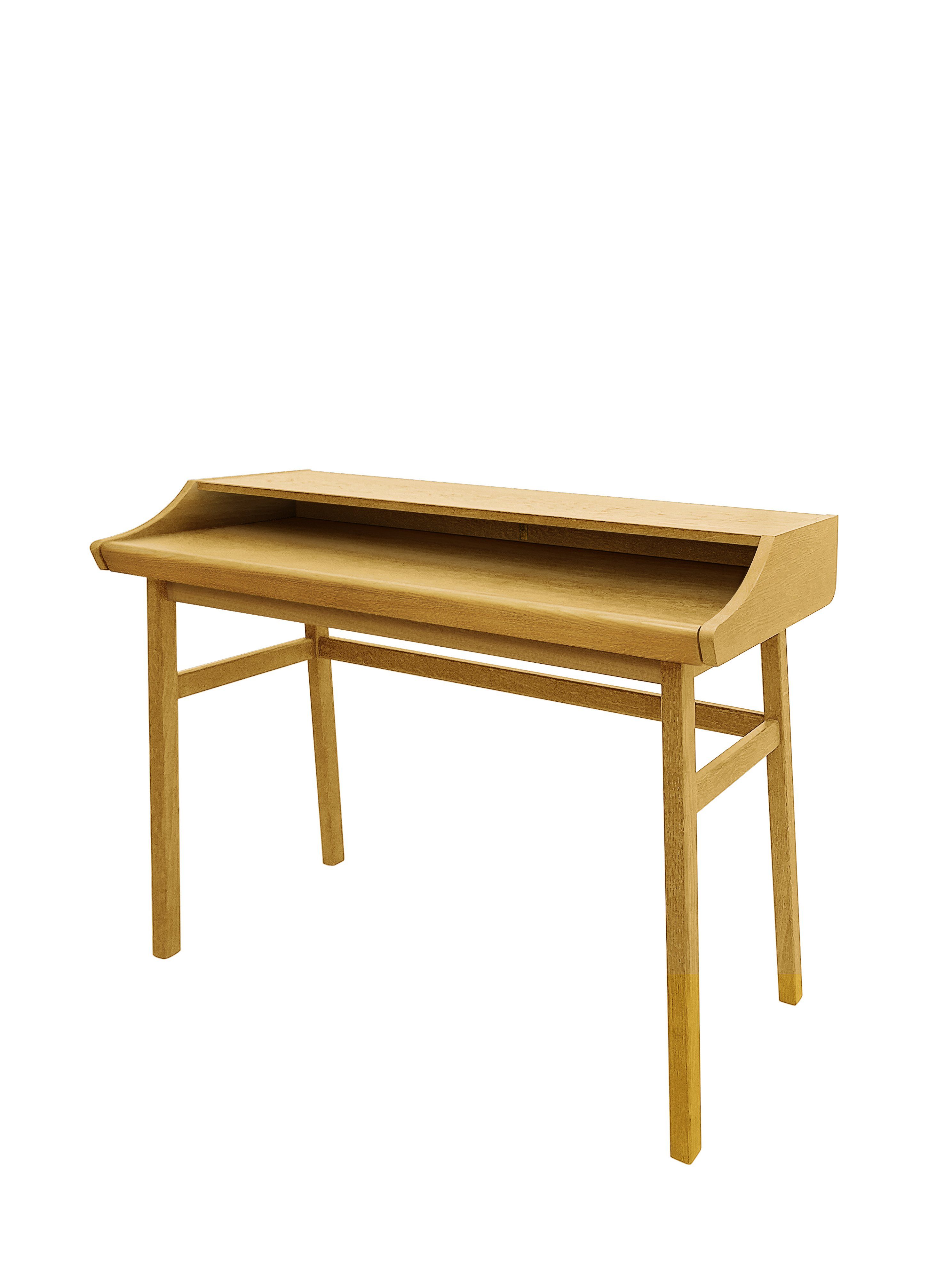 Woodman Schreibtisch Carteret, edles Holzfurnier aus Eiche, Gestell Massivholz, Breite 115 cm