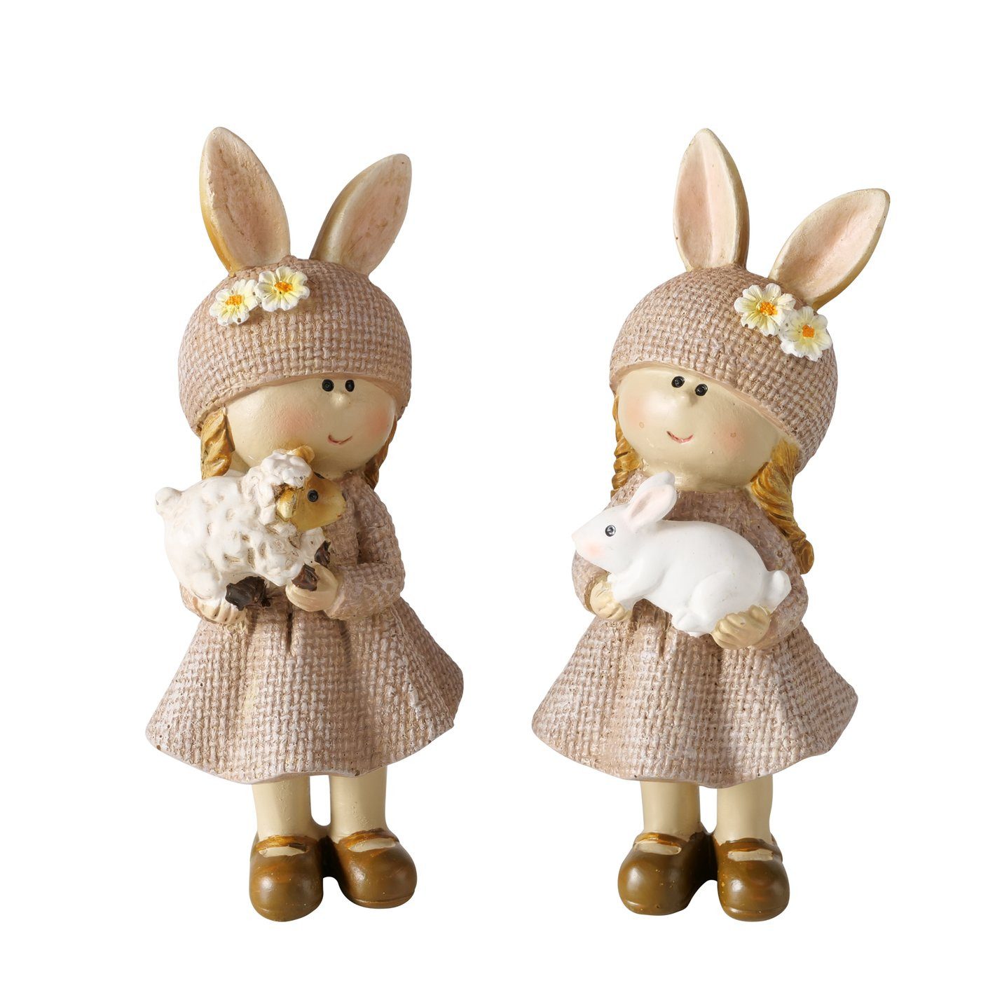 MF Dekofigur Dekofigur Set Livia Mädchen mit Hase und Schaf 2er Set 12cm (2 St)