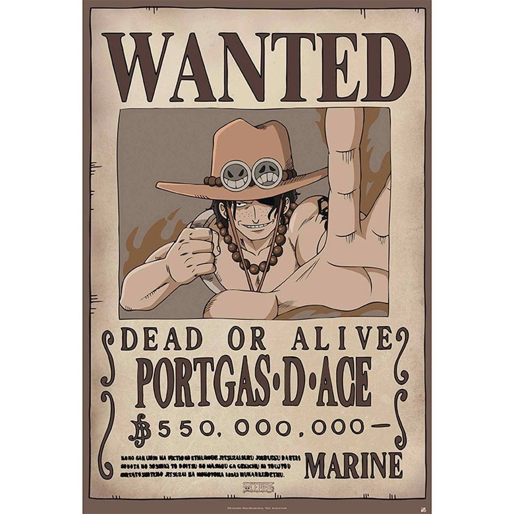 GB eye Poster Wanted Ace - One Piece, Wanted Ace