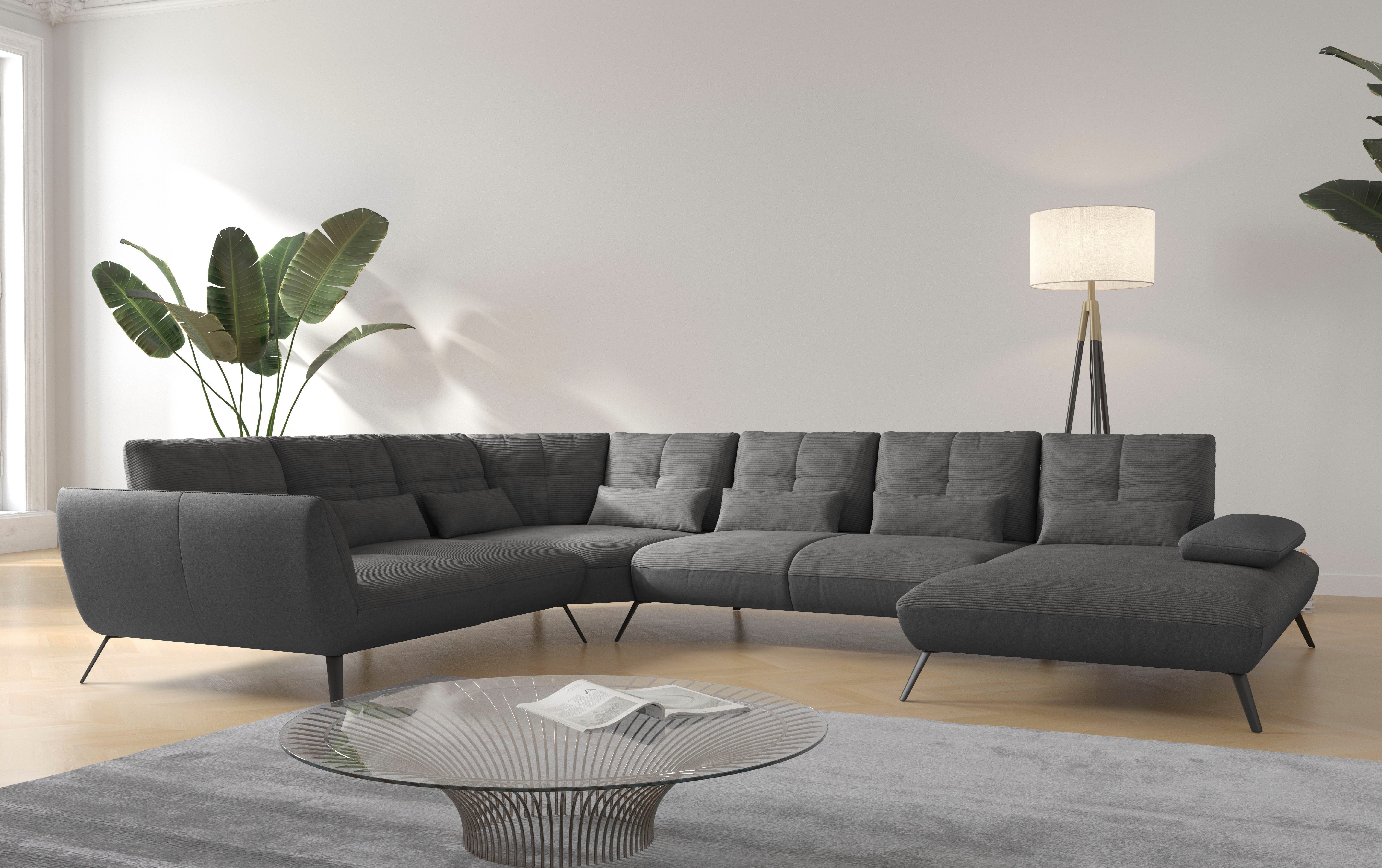 OTTO home Wohnlandschaft Mikado U-Form, inkl. Sitztiefenverstellung und Armteilverstellung
