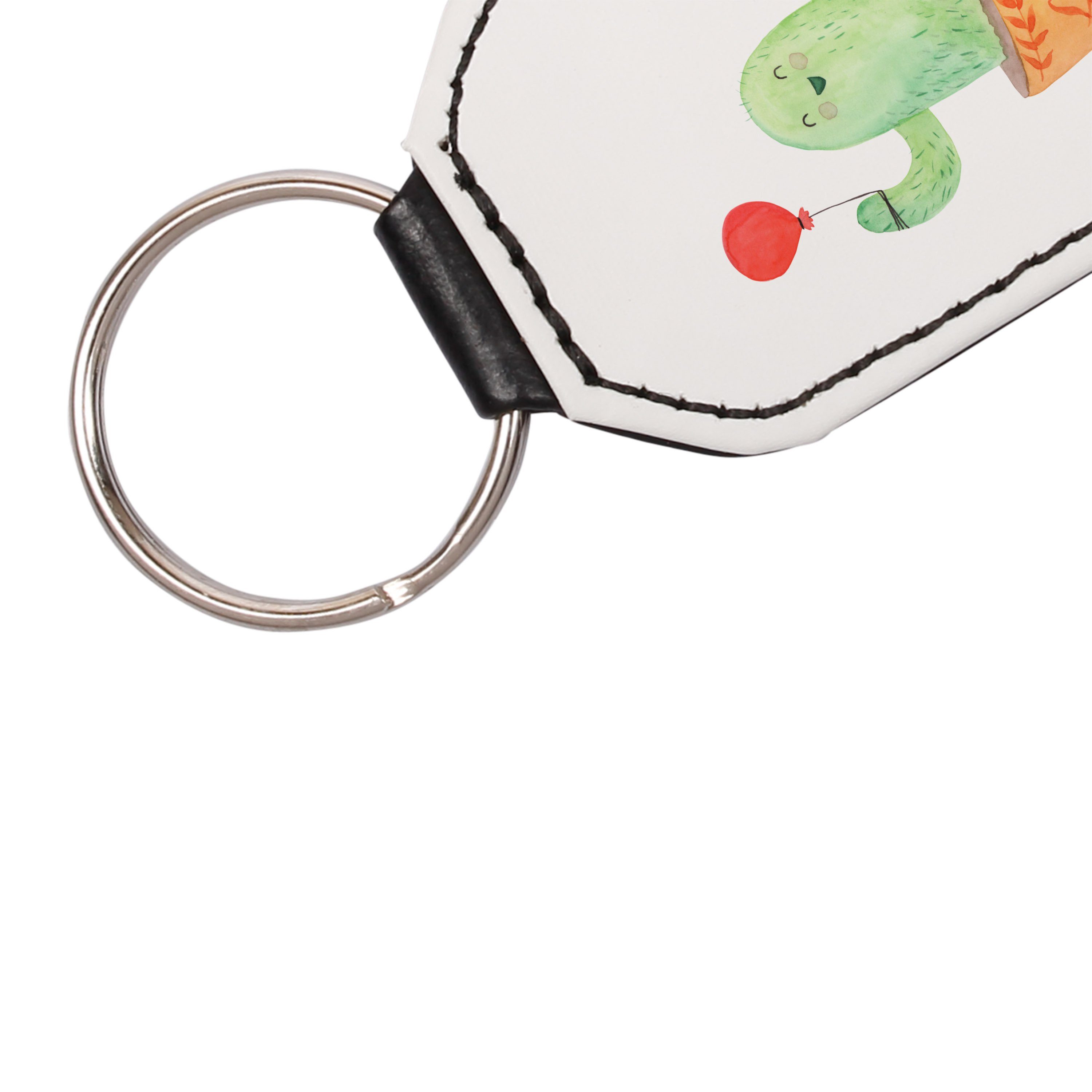 Schlüssel - Mrs. Weiß Panda Geschenk, Luftballon Neustart, Schlüsselanhänger Schutzengel, - (1-tlg) & Mr. Kaktus