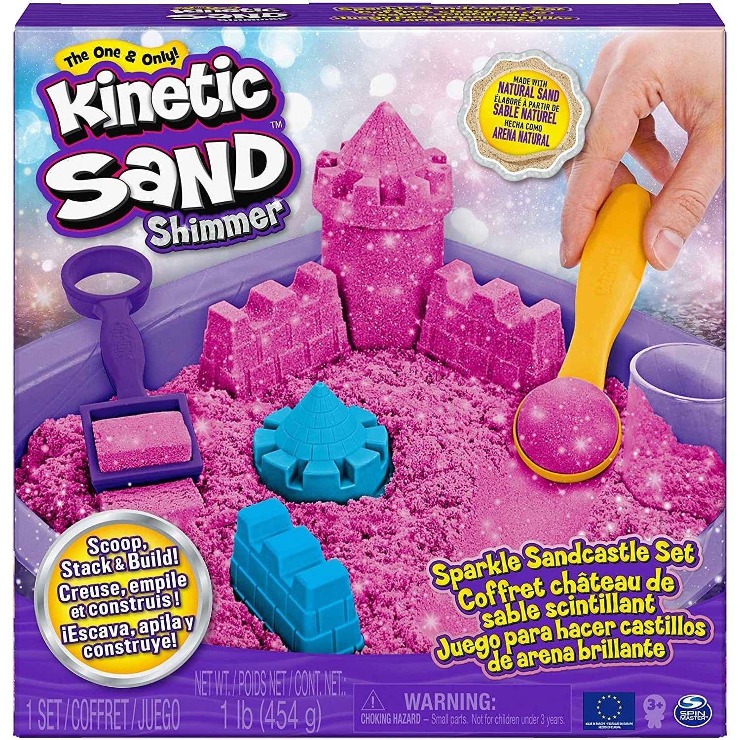Kreativset 6063520 Kinetic Sand Box Set Shimmer Rosa (454g)