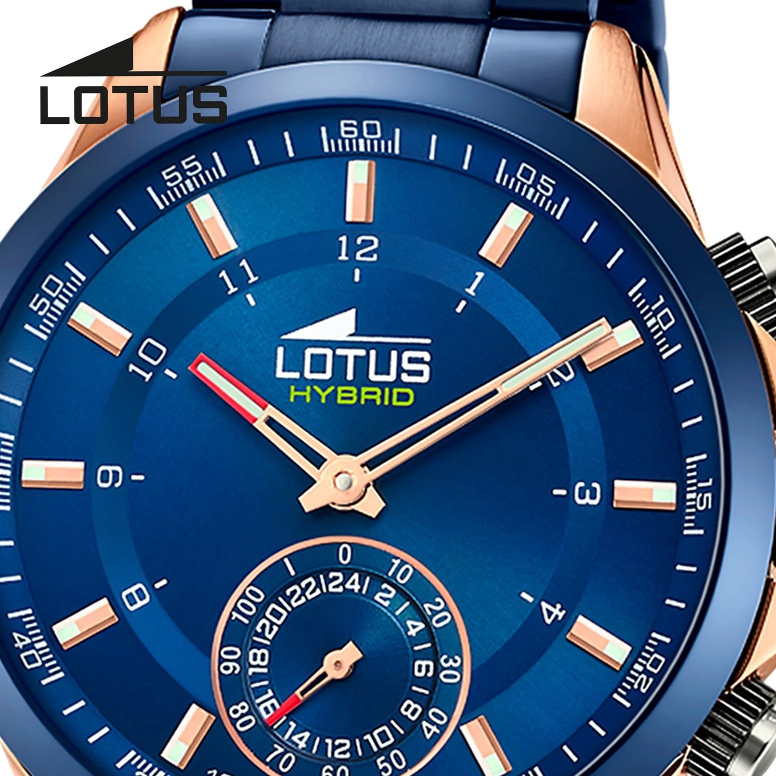 Lotus Chronograph Lotus Herrenuhr Edelstahl blau Lotus, (Chronograph), Herren Armbanduhr rund, groß (ca. 43mm), Edelstahl