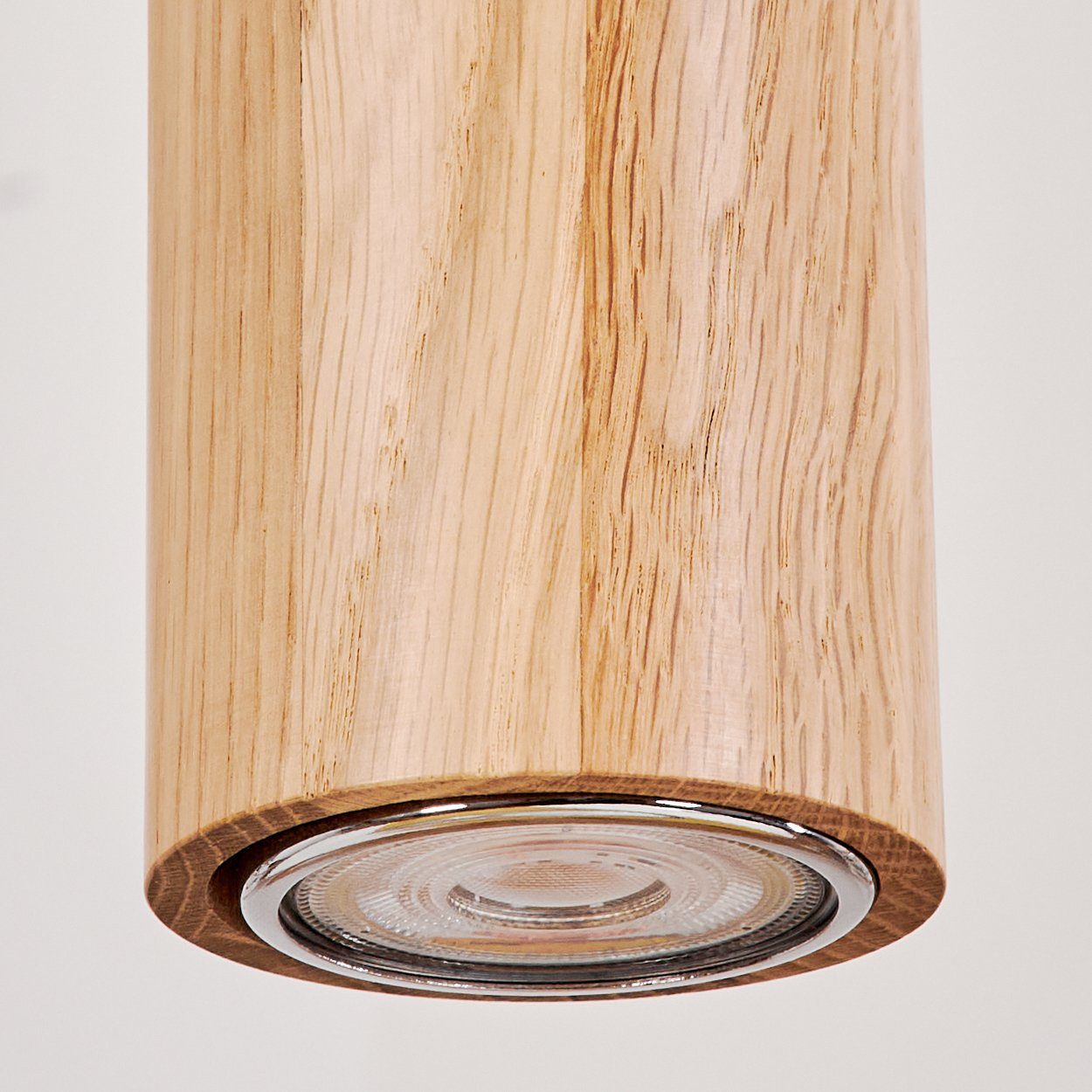 hofstein Hängeleuchte Watt LED 100 max. Schirm rundem x wechselbar, Höhe 1 (7 in cm), aus Holz/Metall/Kunststoff Natur/Schwarz, GU10 cm, 4,7 Hängelampe mit