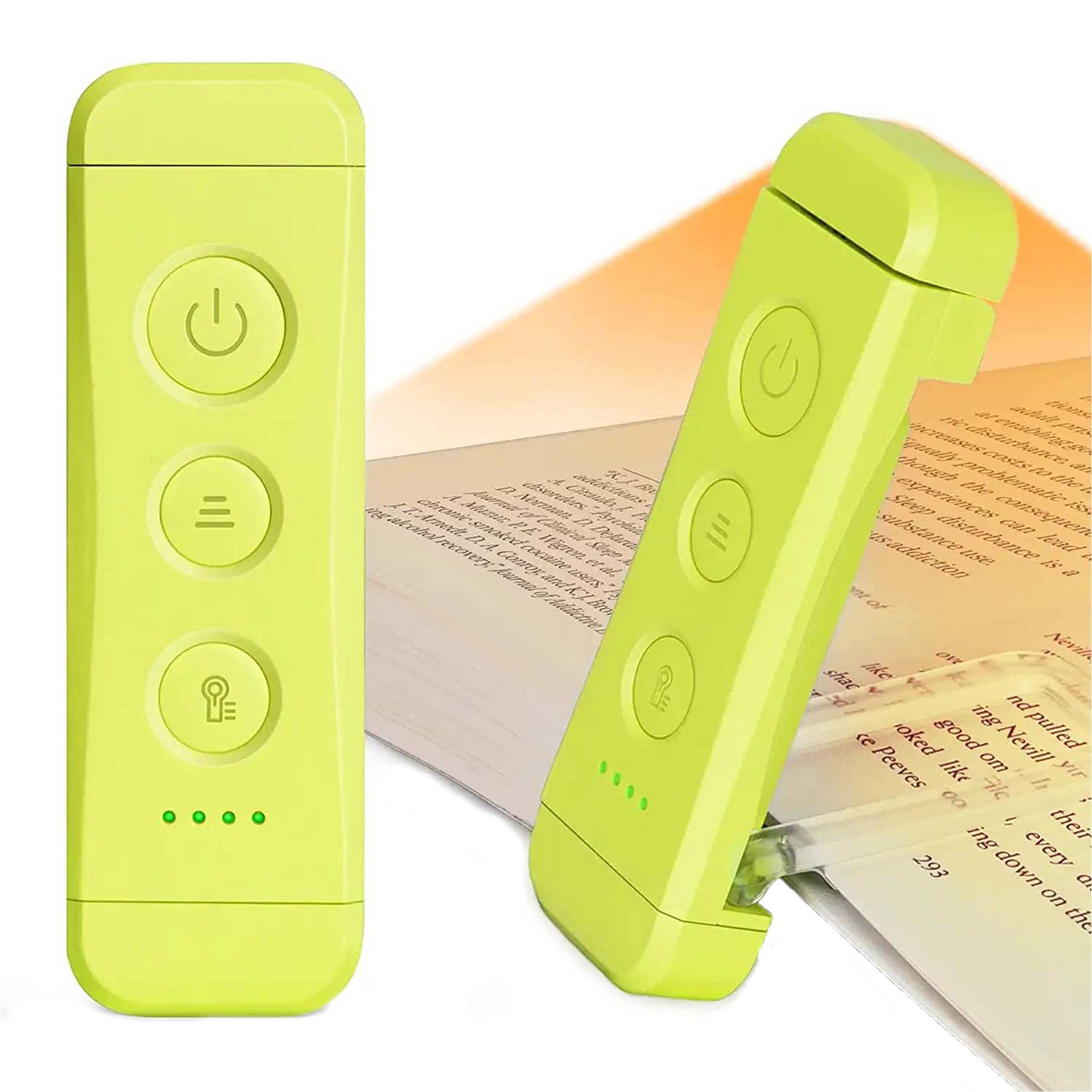 KINSI LED Klemmtischleuchte LED-Leselicht, Mini-Leselicht Buch, 5 Helligkeitsstufen und 3 Farben, LED fest integriert, USB-aufladbare Mini-LED-Buchleuchte für Bücherfreunde, Kinder