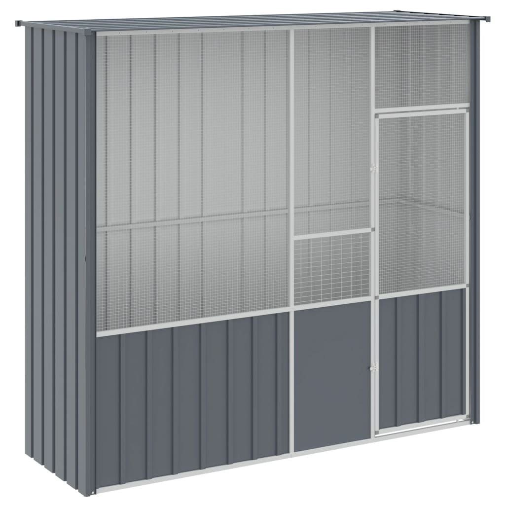 vidaXL Voliere 215 x 78 x 200 cm Voliere Anthrazit 215x78x200 cm Verzinkter Stahl Vog