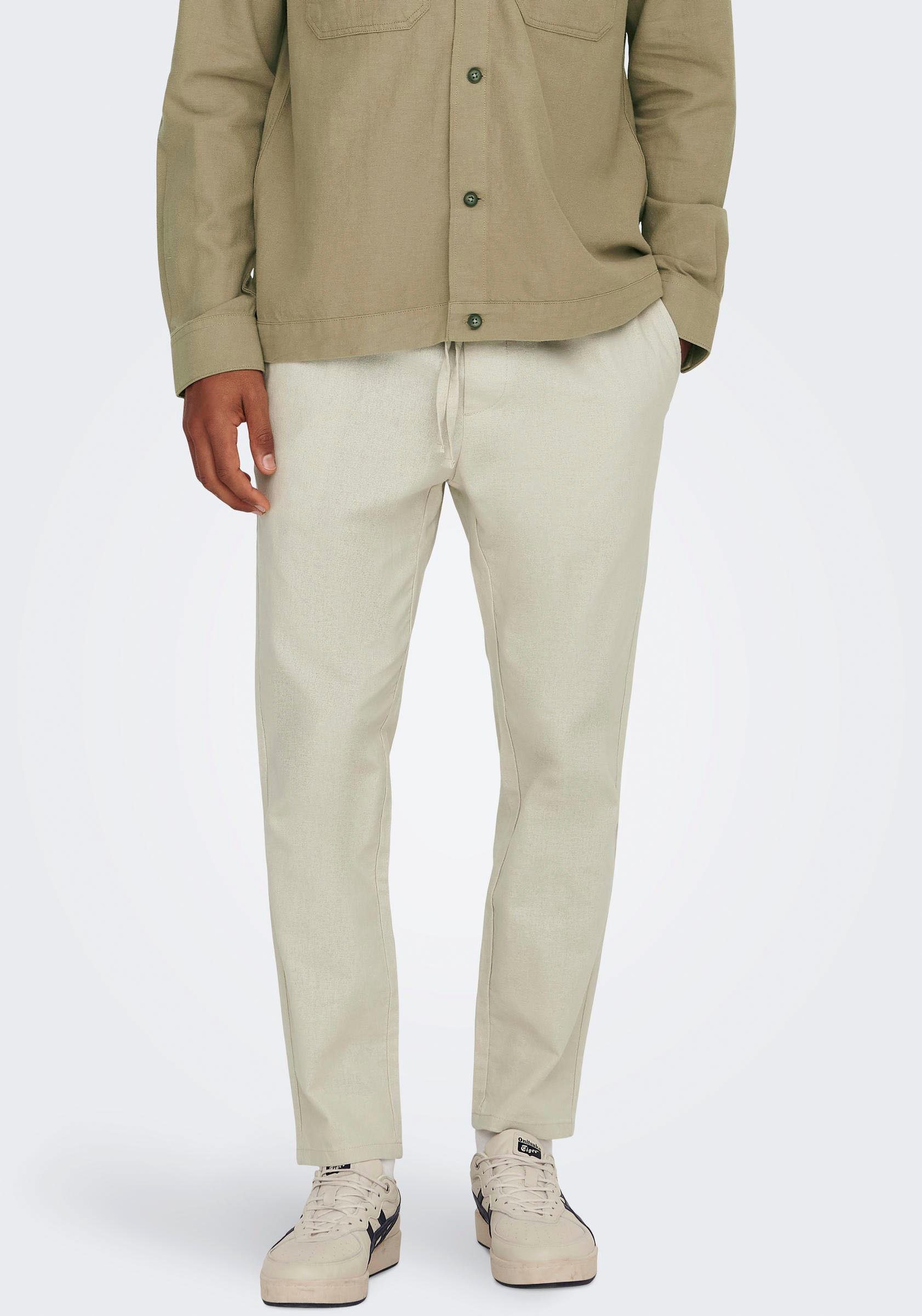 Only & Sons Herren Sweatpant ONSLINUS CROP LIN - Tapered Fit günstig online kaufen