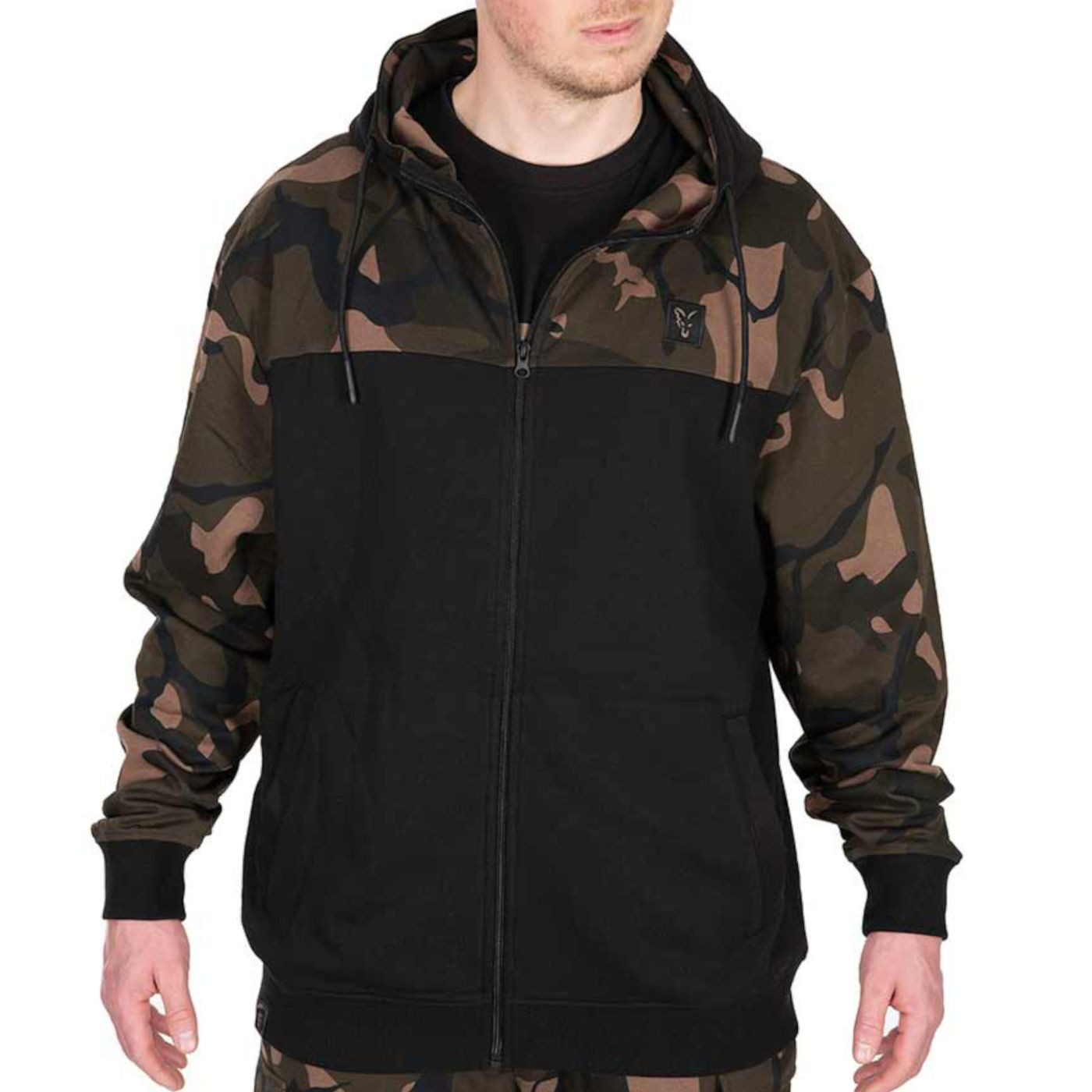 FOX International Kapuzenpullover Fox LW BLack / Camo Split Zip Hoody - Angelpullover