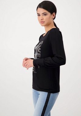 Monari Rundhalsshirt mit Folienglanzdruck