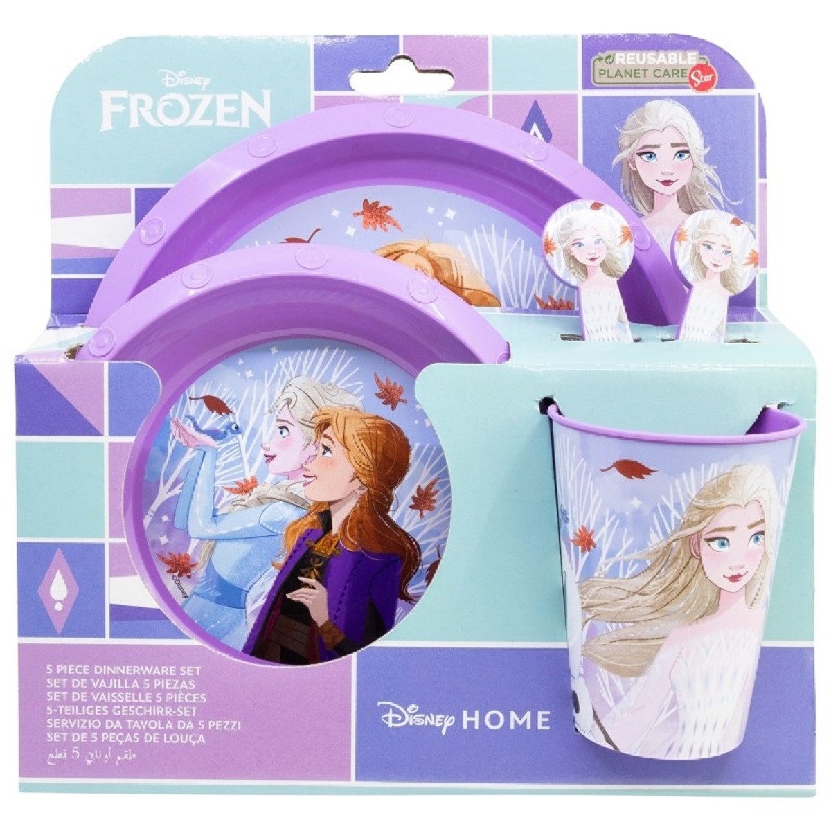 Disney Frozen Kindergeschirr-Set 5-teiliges Kindergeschirr Essensset für Kinder (5-tlg)