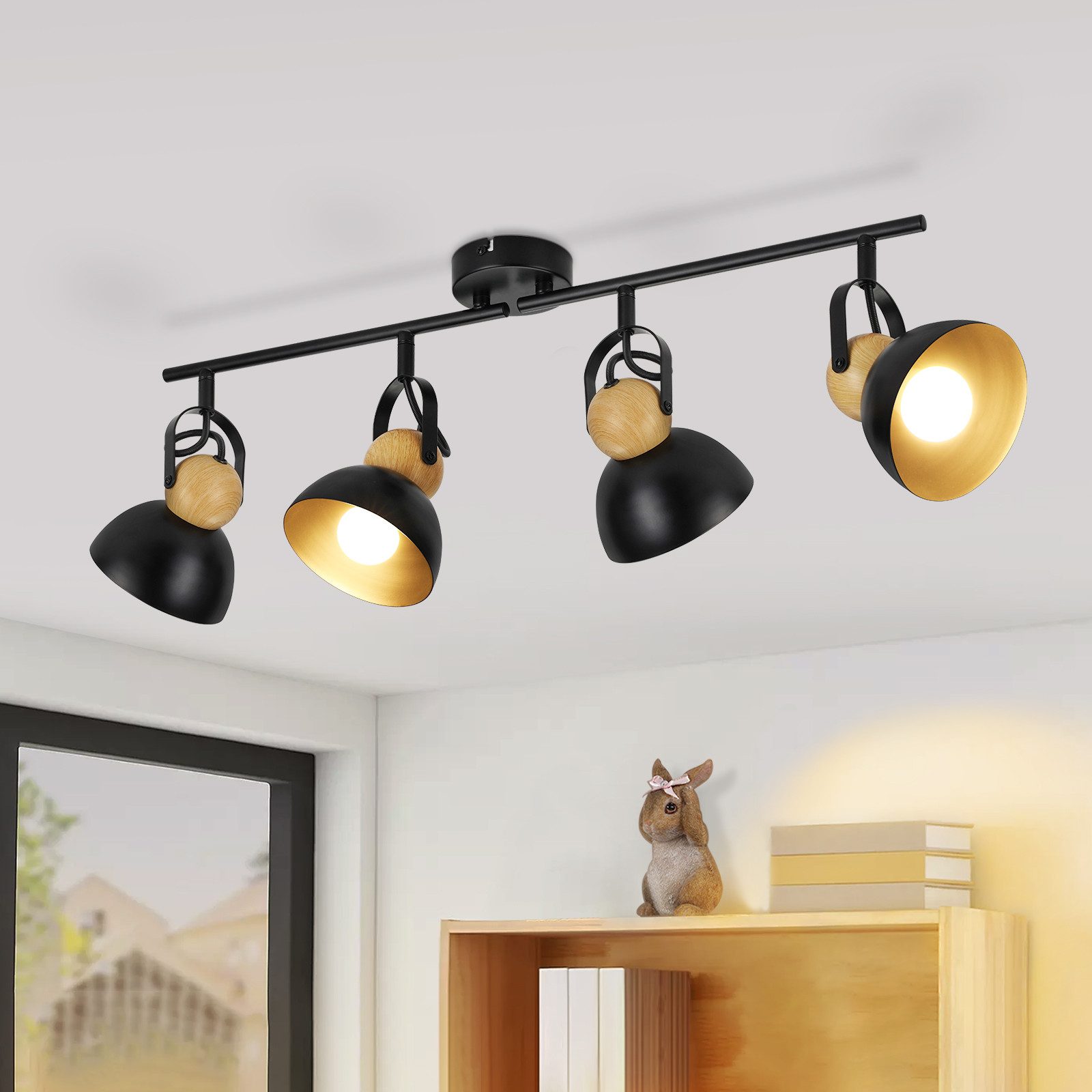 Nettlife Deckenstrahler Vintage Schwarz E27 Schwenkbar günstig online kaufen