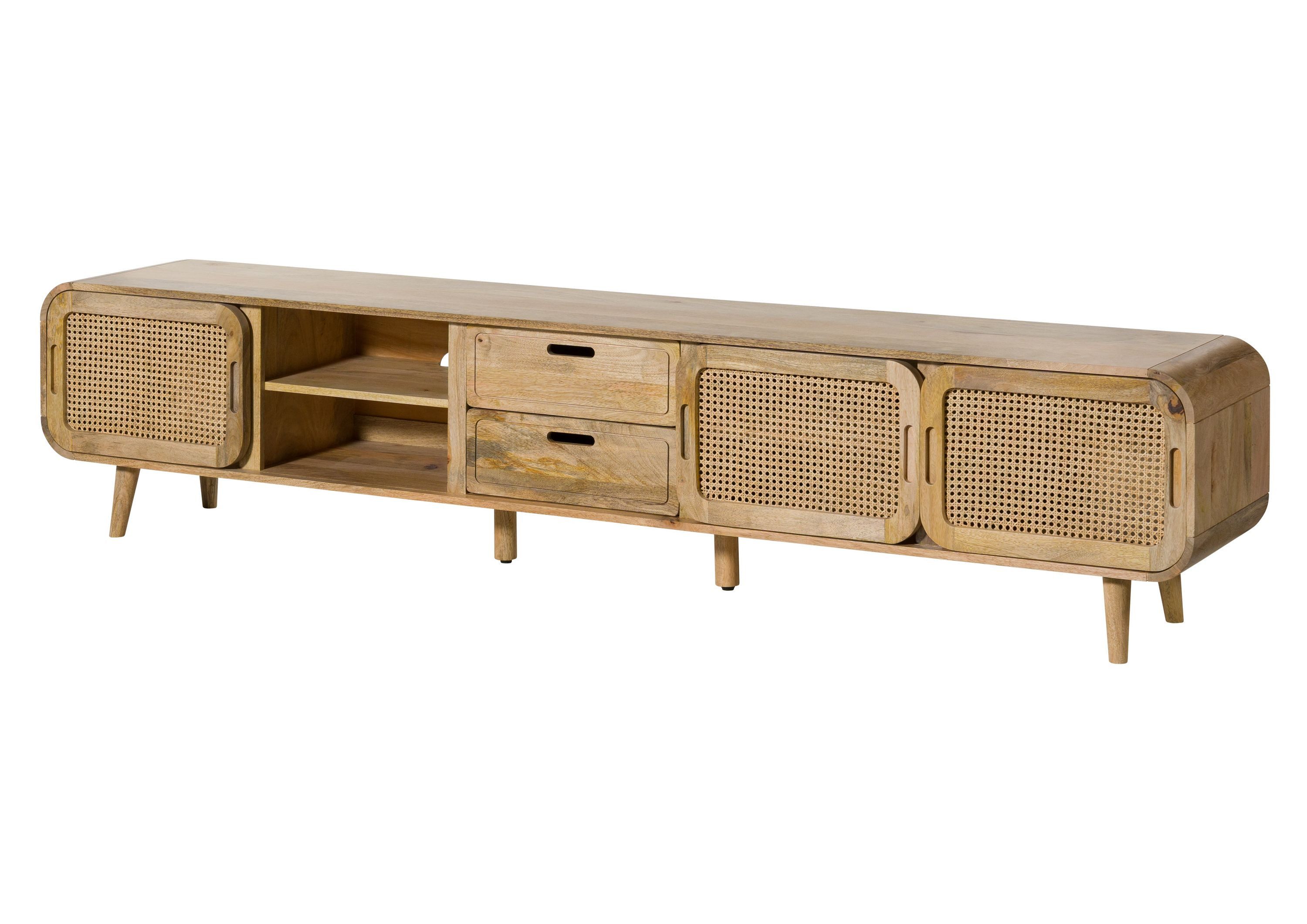 Massivmoebel24 TV-Board VALENCIA (Massivholz), Mango 240x40x50 natur lackiert VALENCIA #125