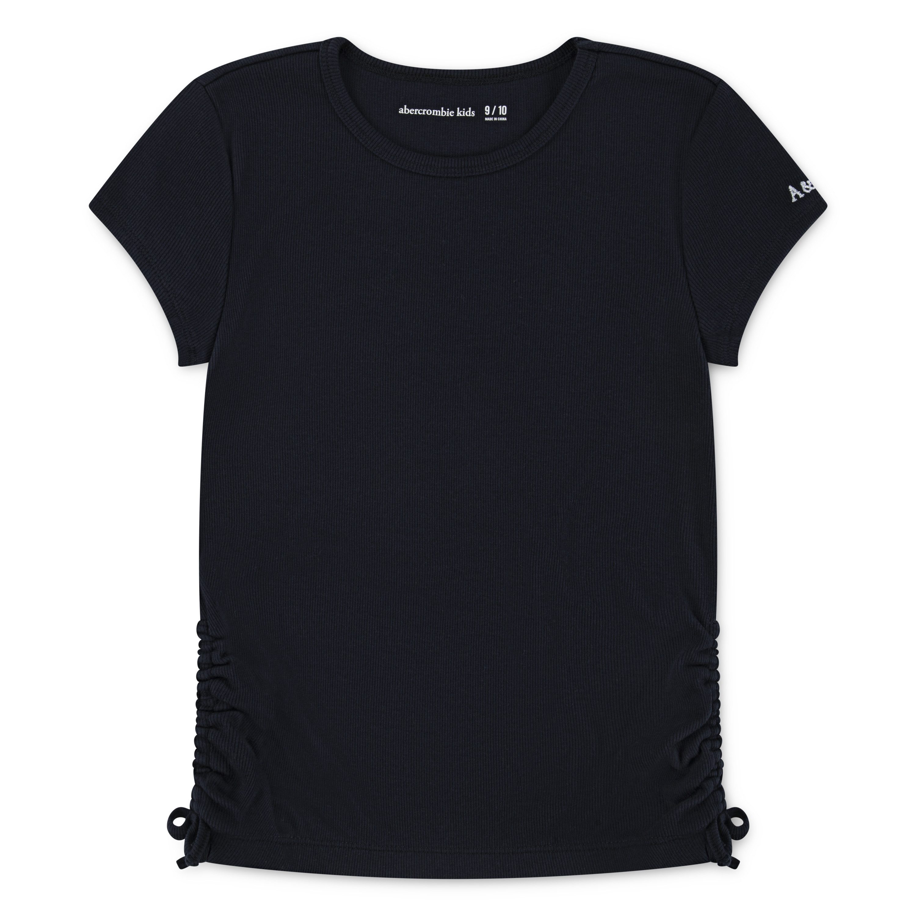 Abercrombie Kids Rundhalsshirt Feinripp, höhenverstellbare Raffung
