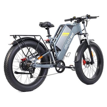 GOGOBEST E-Bike GF650 E-Bike E-fahrrad 1000W Motor 26" Rad Vollfederung mit Heckablage