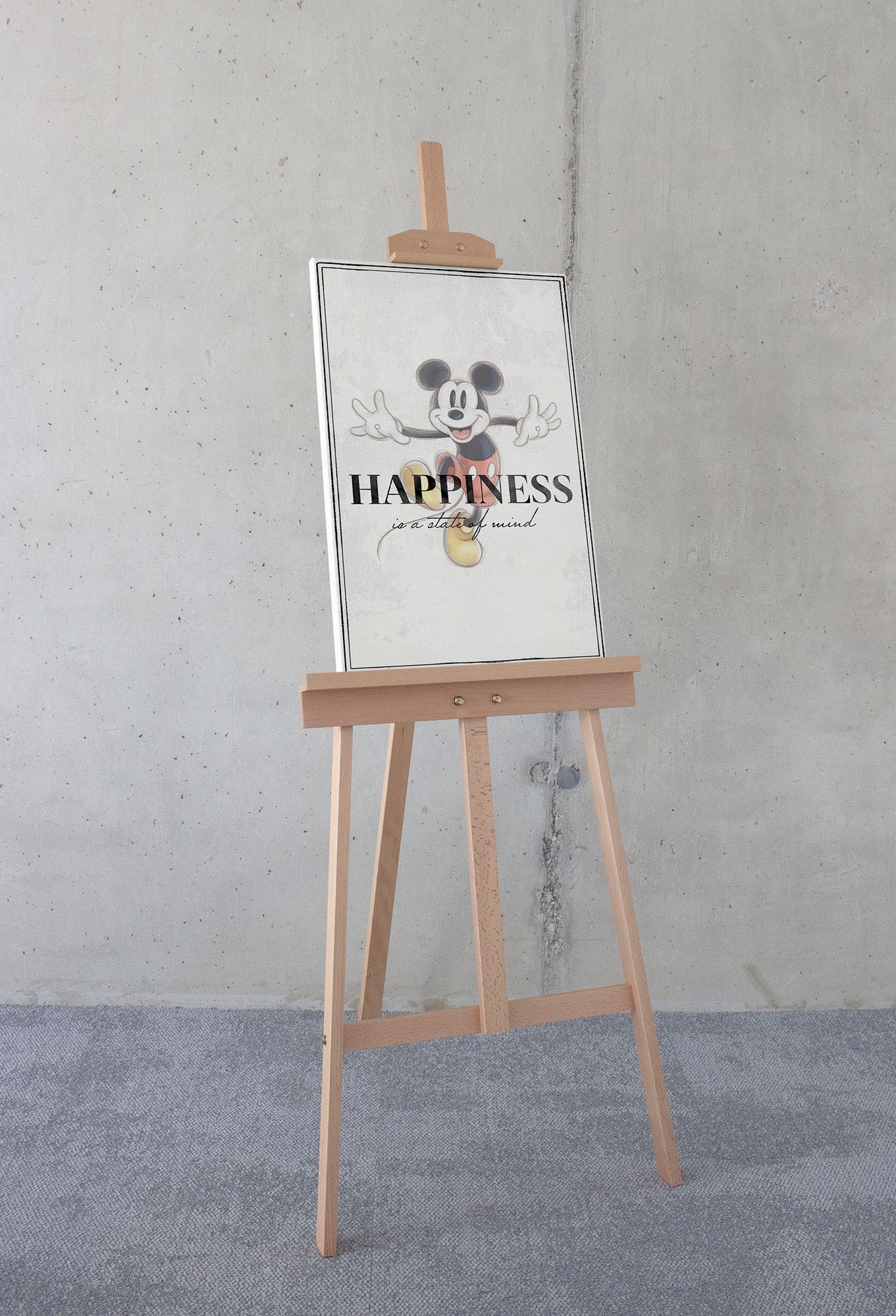Komar Leinwandbild Mickey Be Kind - Größe 40 x 60 cm, Disney (1 St), Keilrahmenbild mit Echtholzrahmen, Kinderzimmer