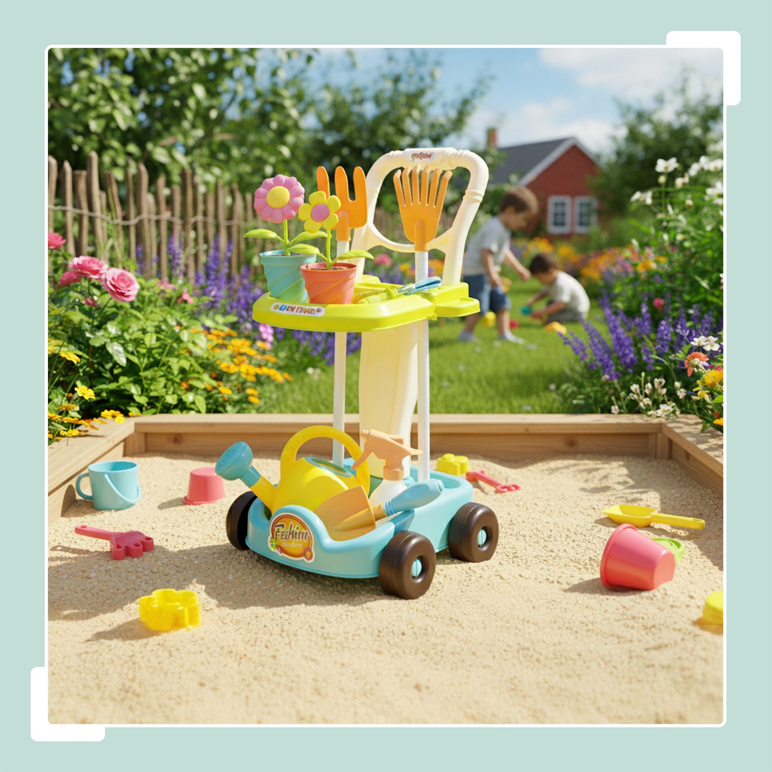 relaxdays Spielzeug-Gartenset Kinder-Gartengeräte 13-teiliges Set, (13-tlg) günstig online kaufen