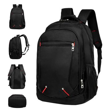 Bedee Rucksack Rucksack Herren 30L Damen Wasserdicht Reiserucksack Schulrucksack (1-tlg), Unisex Backpack für Ausflüge, Uni, Schule, Schwarz