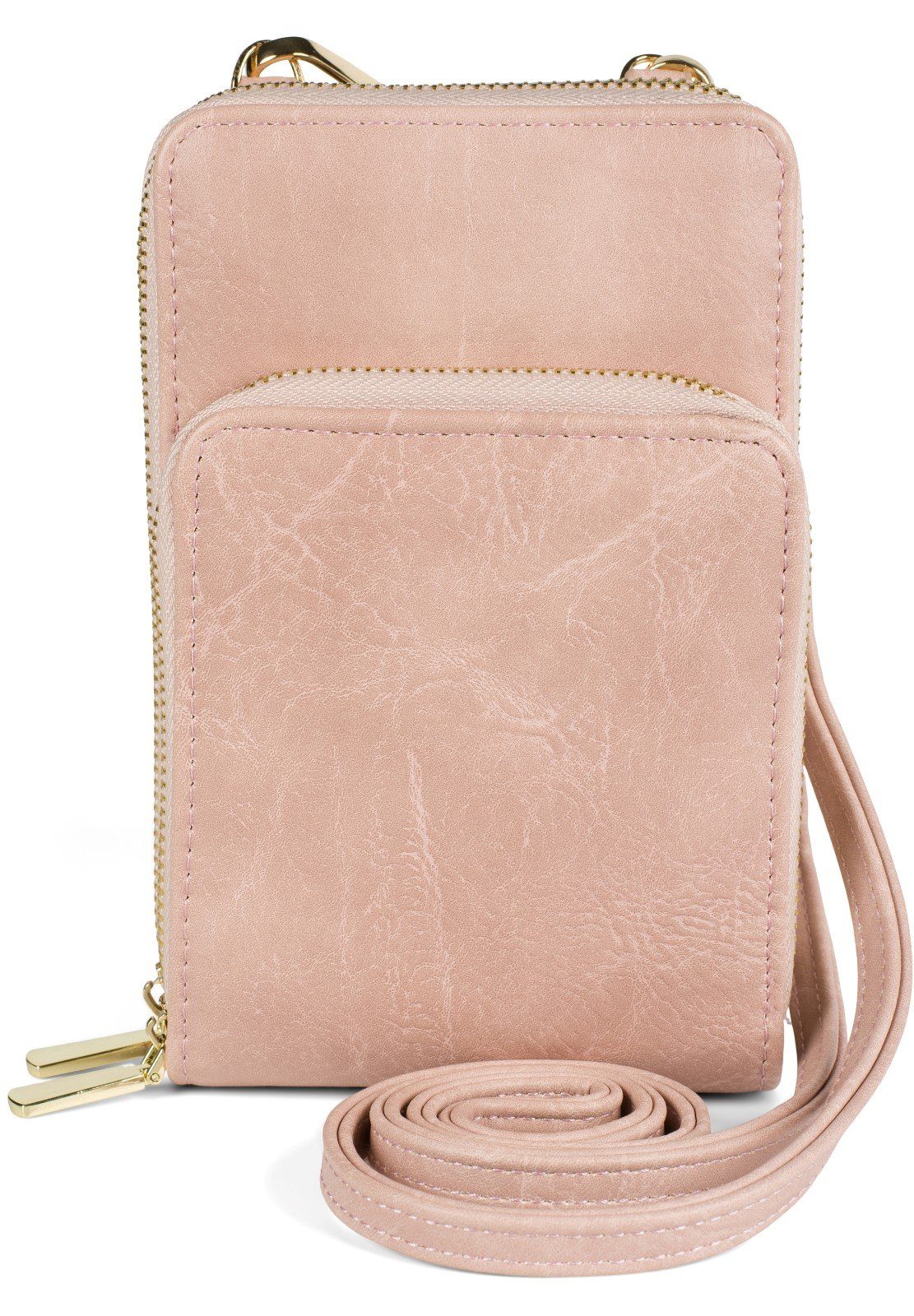 styleBREAKER Mini Bag (1-tlg), Mini Umhängetasche Einfarbig - RFID Schutz Rose