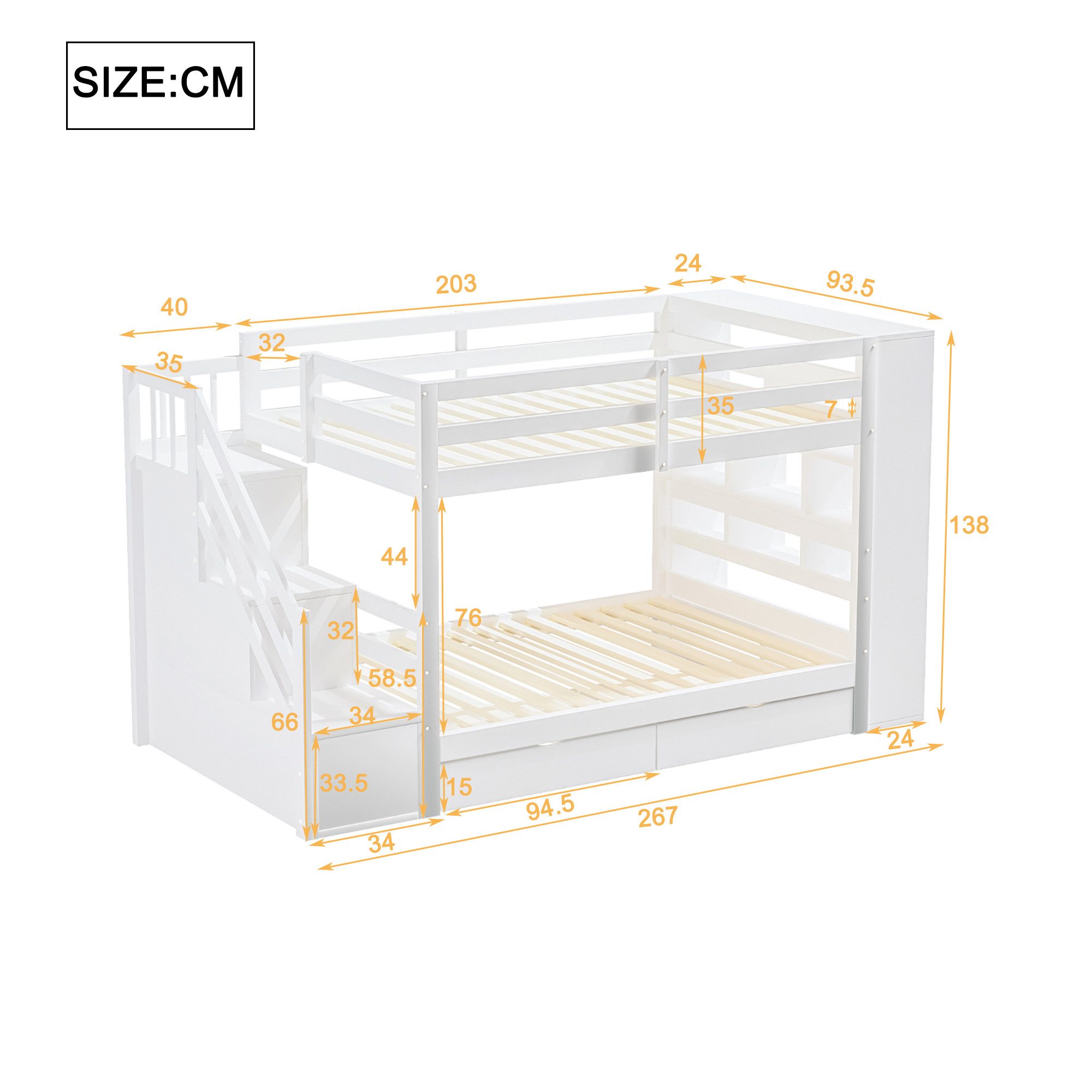 Merax Etagenbett 90x200cm mit Schließfächern und Schubladen (1-St), Aufbewa günstig online kaufen