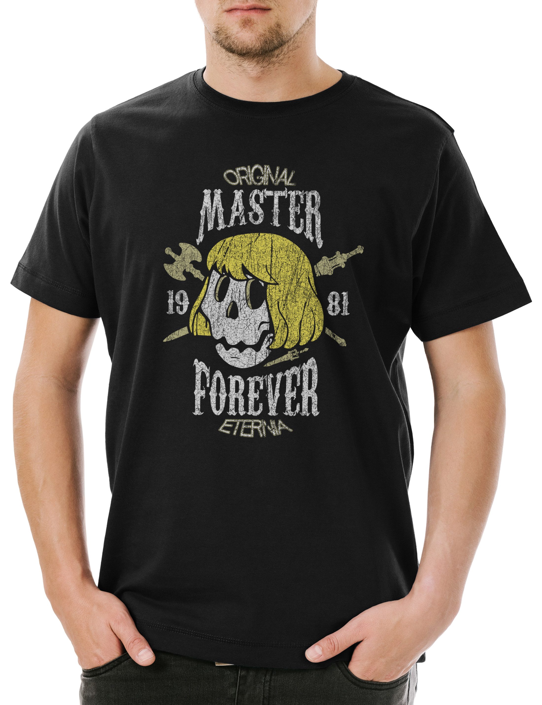 Print-Shirt Master Forever Herren T-Shirt Masters Retro Of 80s The Kult Universe