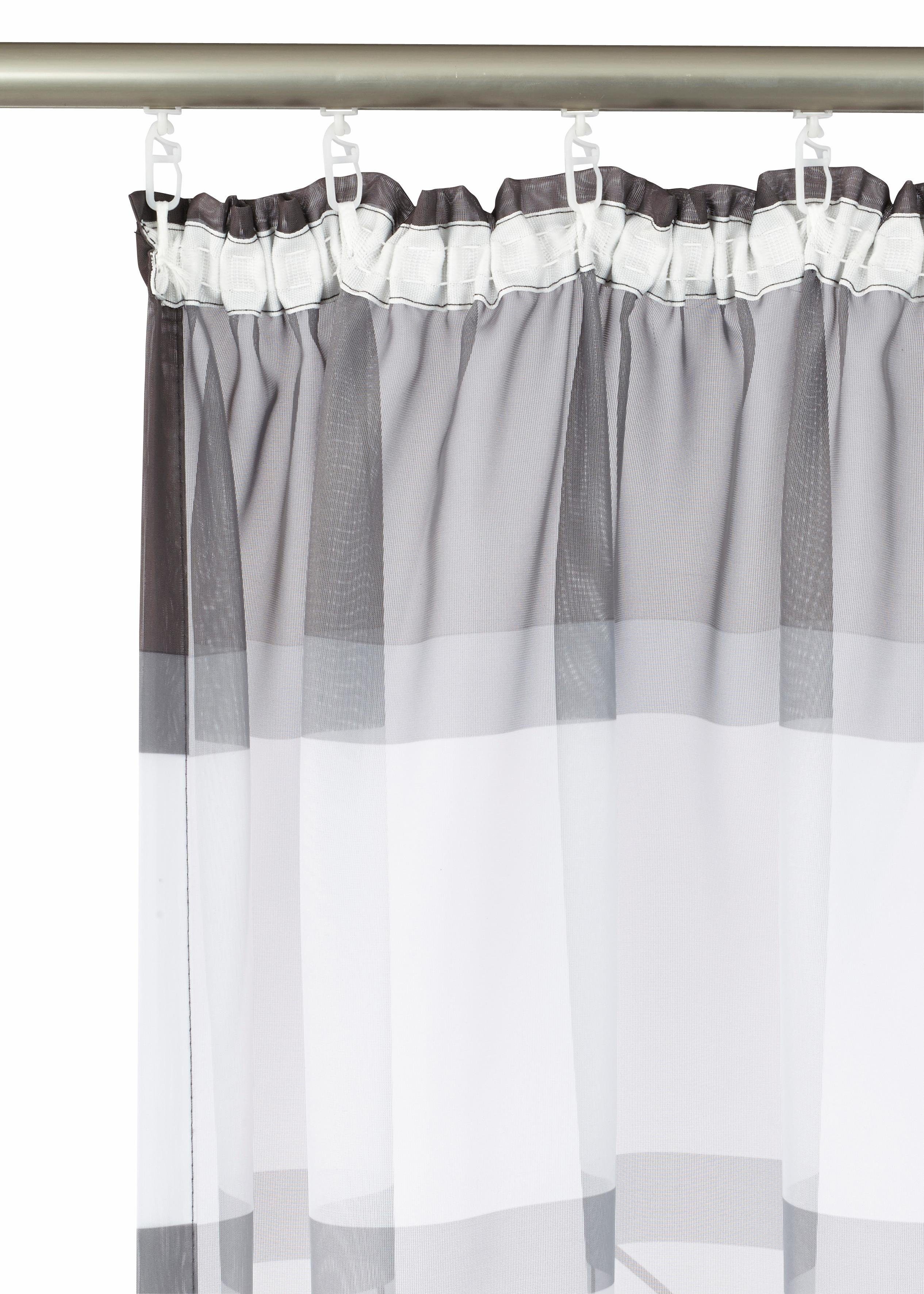 Gardine Napala, my home, Kräuselband (2 grau Vorhang, Voile, St), transparent Fertiggardine, transparent