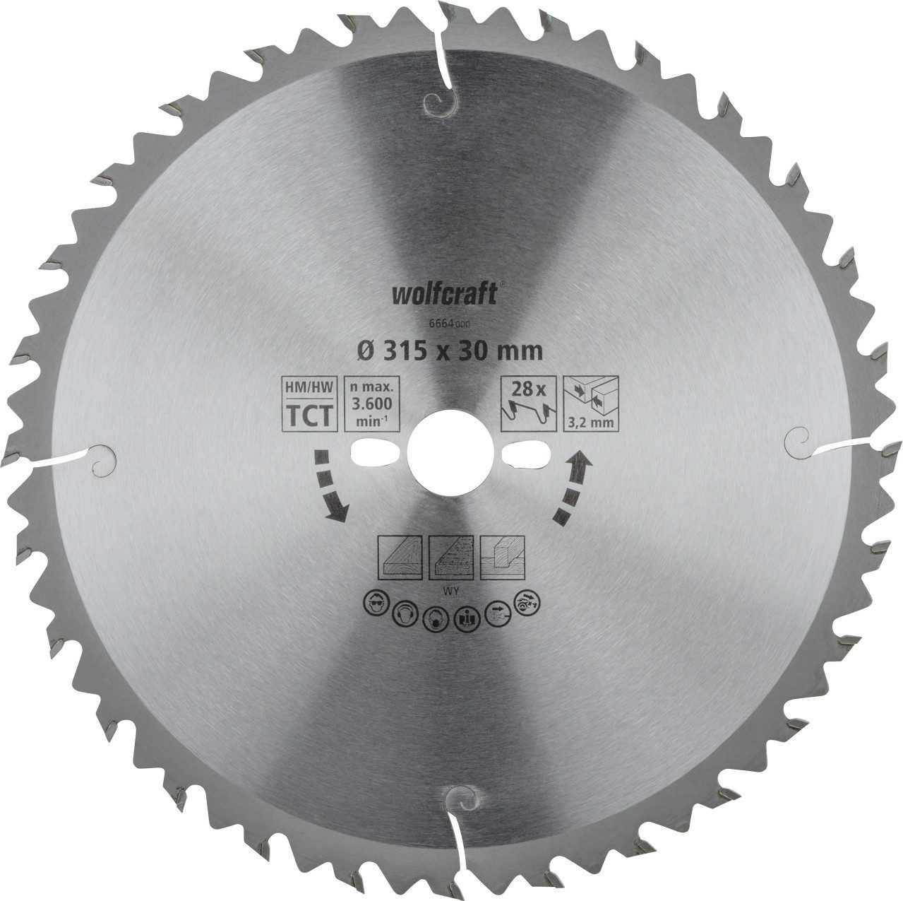 Wolfcraft Kreissägeblatt Wolfcraft Kreissägeblatt Serie grün Ø 315 mm