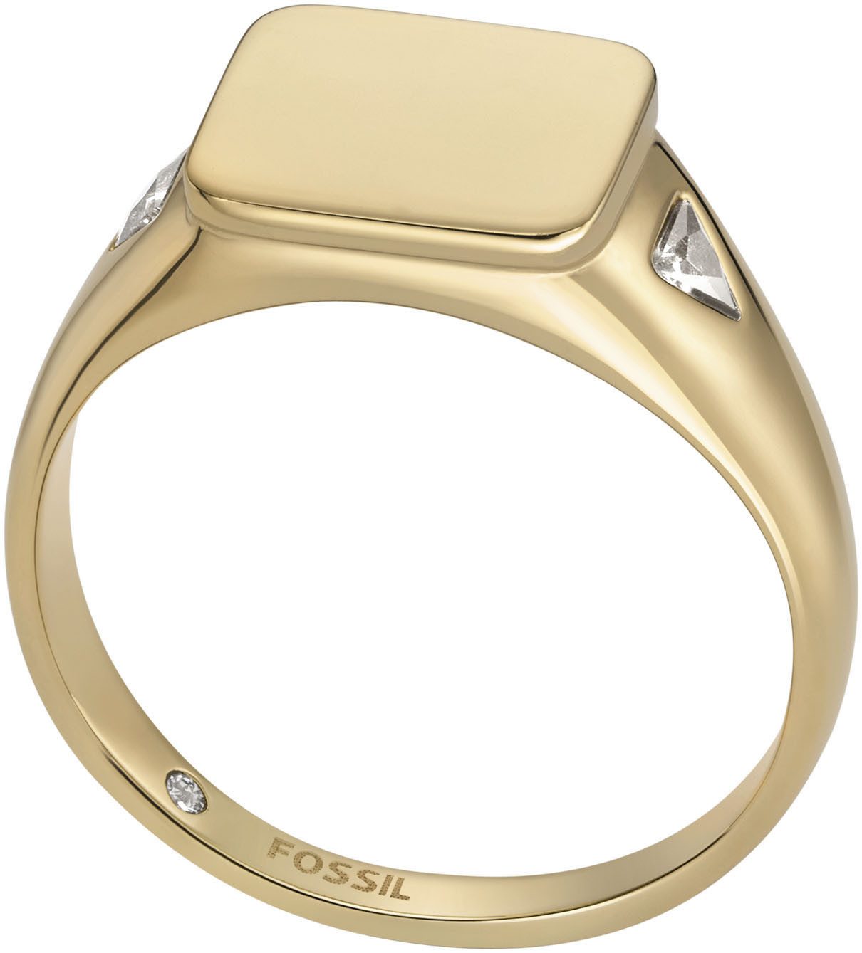 Fossil Fingerring Schmuck Geschenk Edelstahl Ring All Stacked Up, mit Zirkonia (synth)