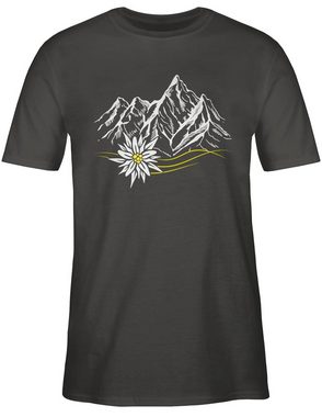 Shirtracer T-Shirt Edelweiß Berge Wandern Wanderlust Berg ruft Alpen Mode für Oktoberfest Herren