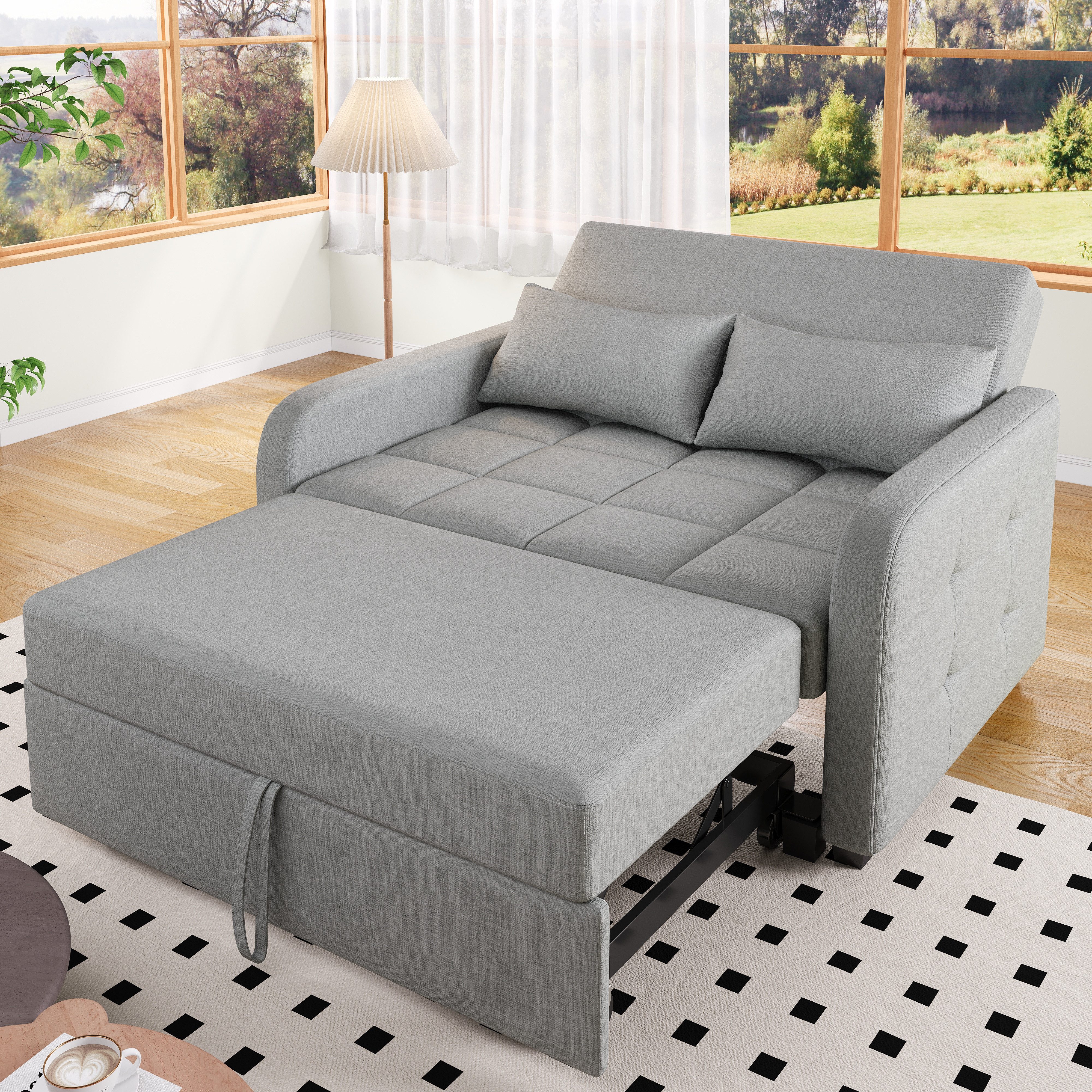 Merax Schlafsofa mit verstellbarer Rückenlehne & Kissen, 127x75x94 cm/127x1 günstig online kaufen