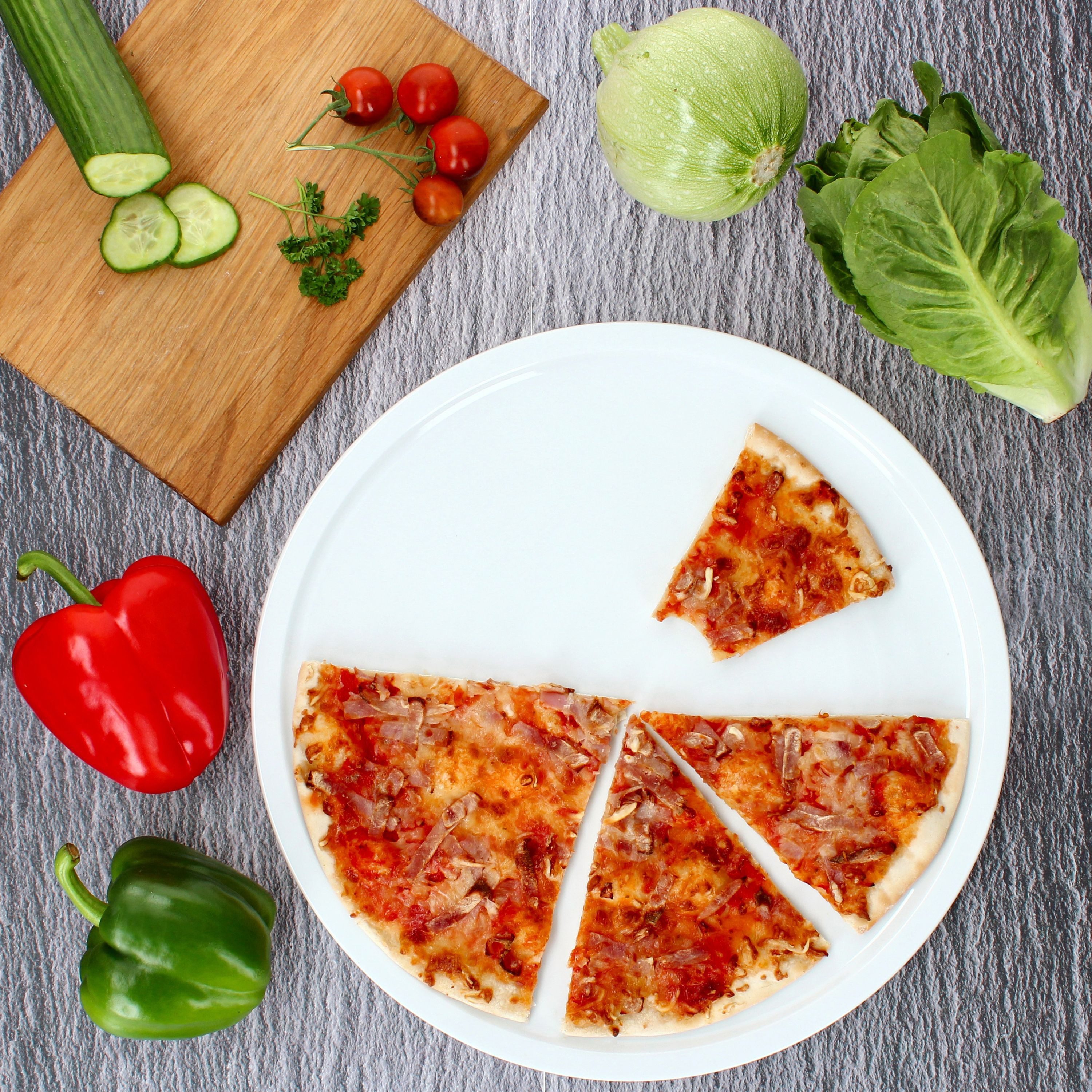 MamboCat Pizzateller 4er Set Bianco XL Pizzateller Ø33,5cm 4 Personen Teller Platte