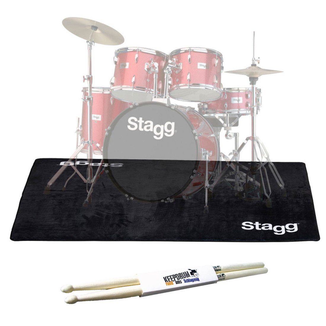 Schlagzeug Stagg SCADRU2016 Drum-Teppich 200x160 mit Sticks