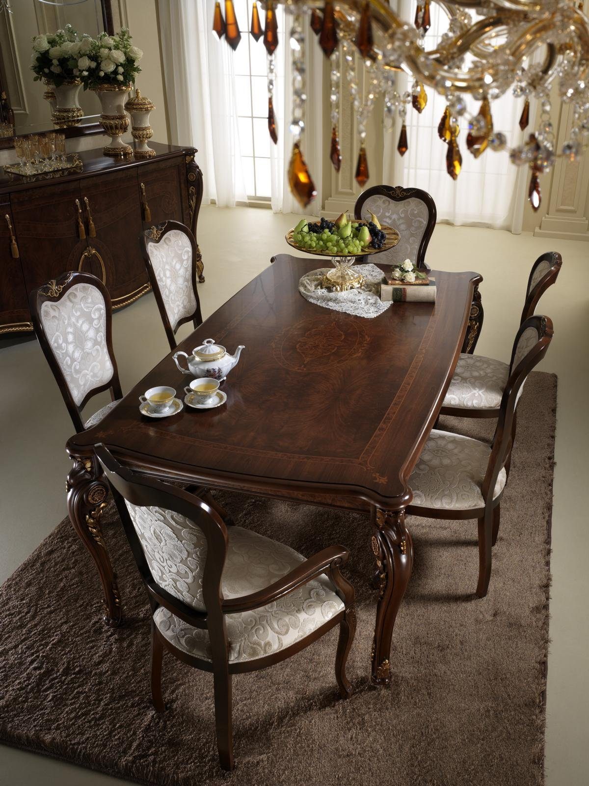 Tisch Esszimmer Stühle JVmoebel 6 Esstisch arredoclassic™ Jugendstil Essgruppe, luxus