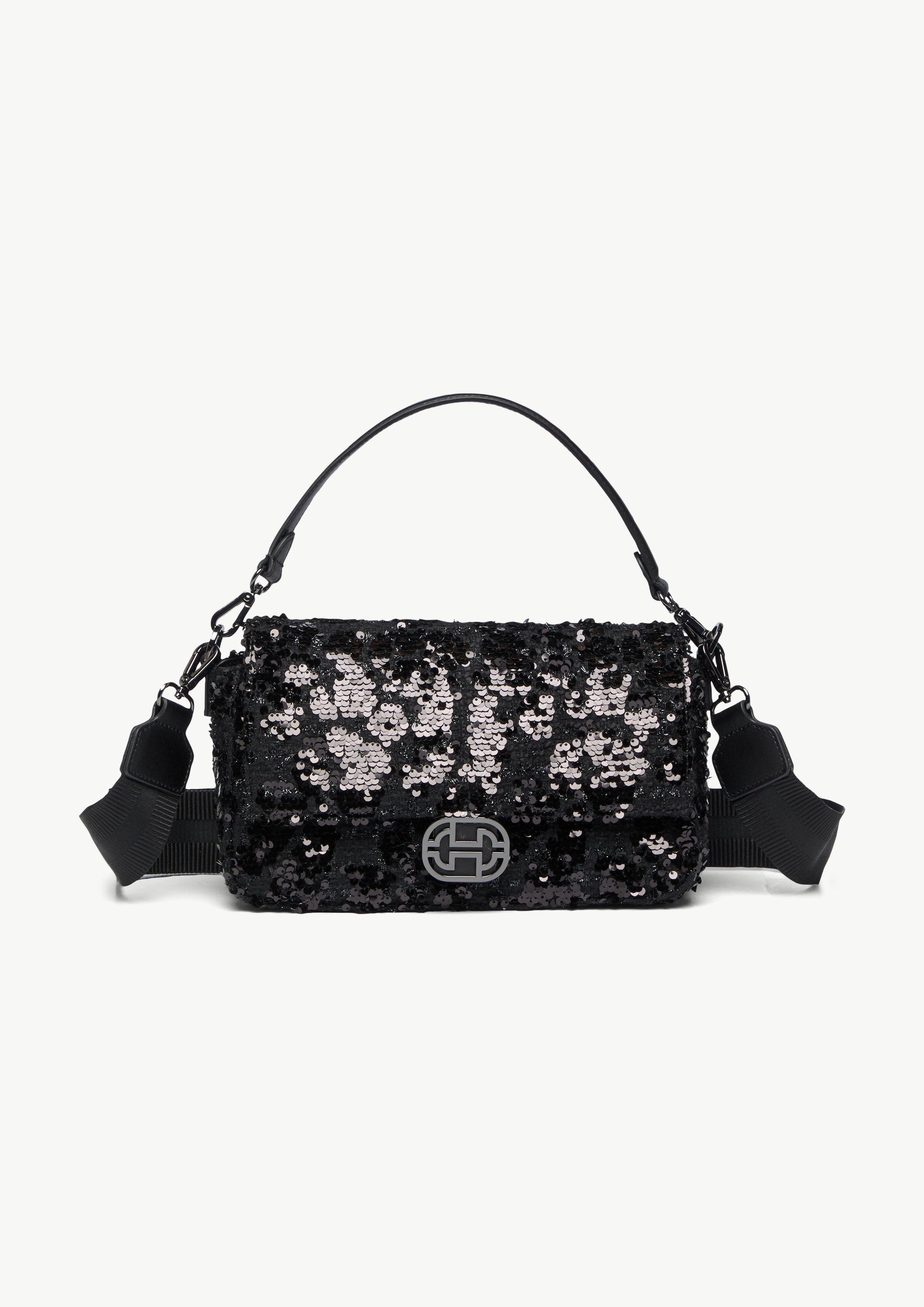 Tragetasche Crossbody-Bag aus Rindsleder mit Pailletten