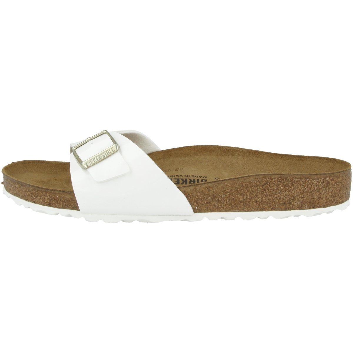 Birkenstock Madrid Birko-Flor Lack normal Damen Pantolette Hausschuhe, Sand günstig online kaufen