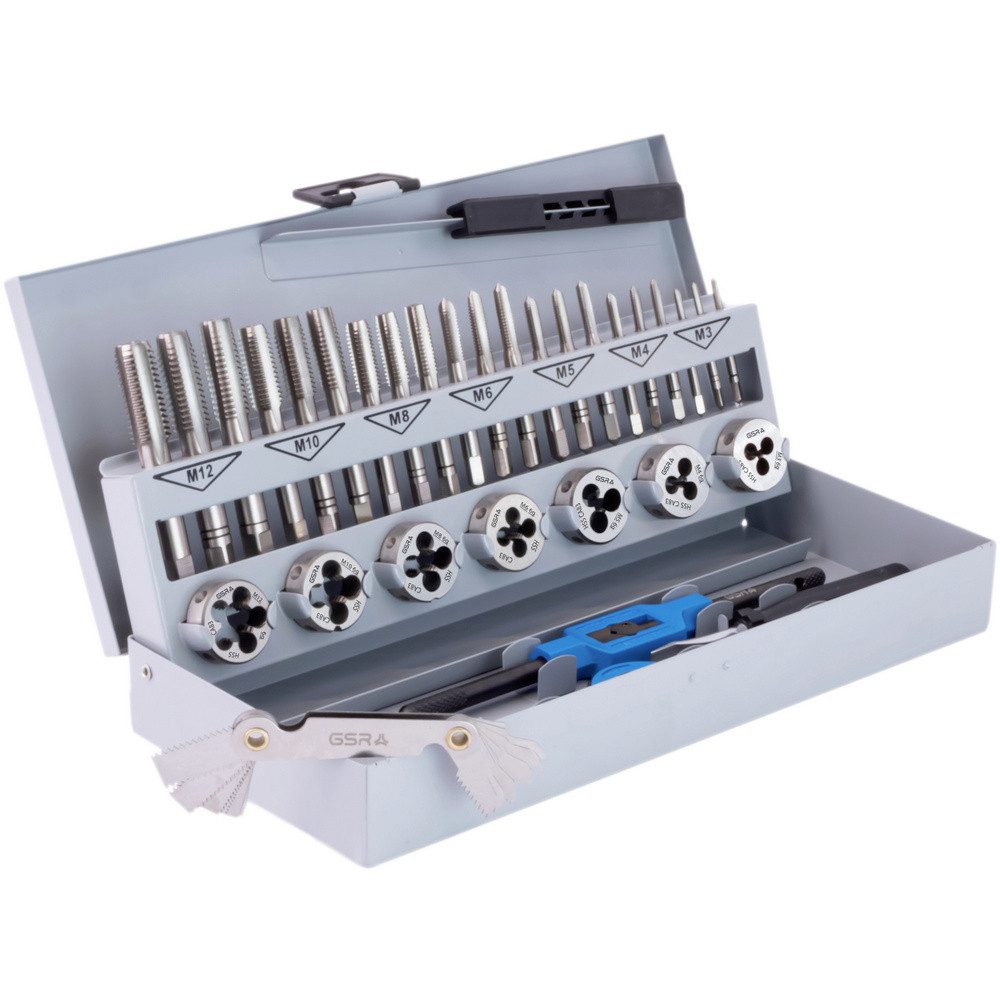 GSR Germany Gewindeschneider GSR 00708070 Gewindeschneidsatz 32teilig HSS-G metrisch M3 - M12